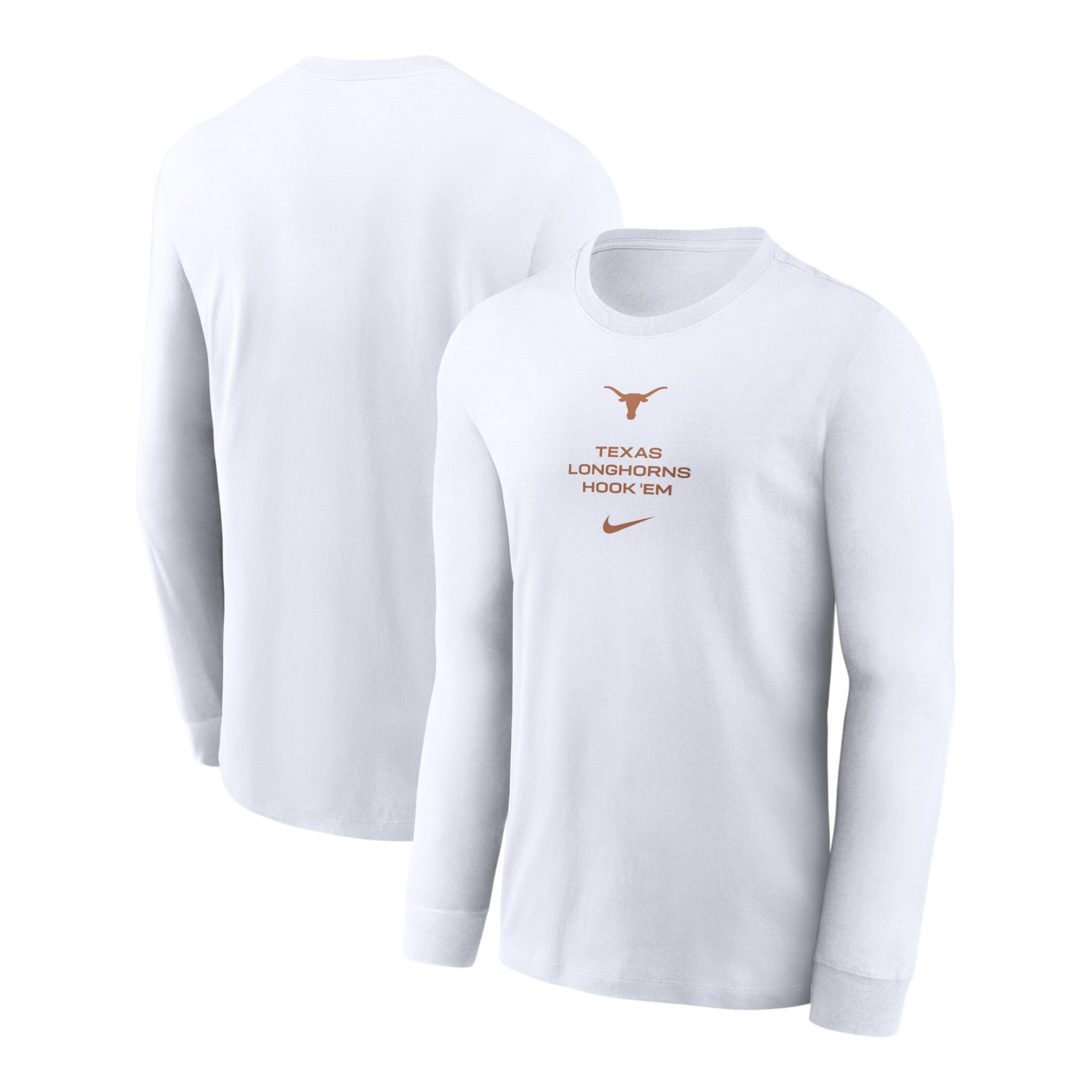 Nike Texas Longhorns Sideline Center Stacked Long Sleeve Tee