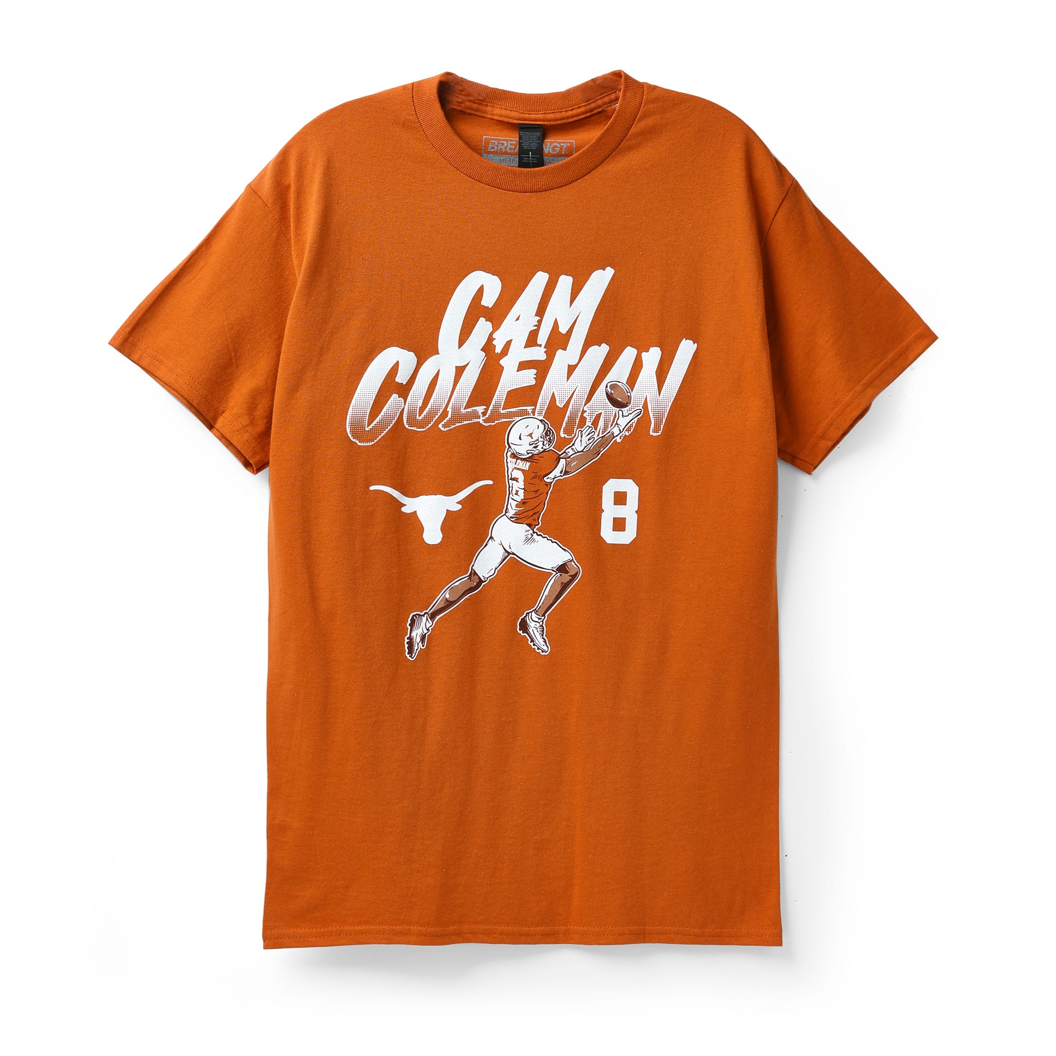 Texas Longhorns Cam Coleman Name and Number Pose Tee