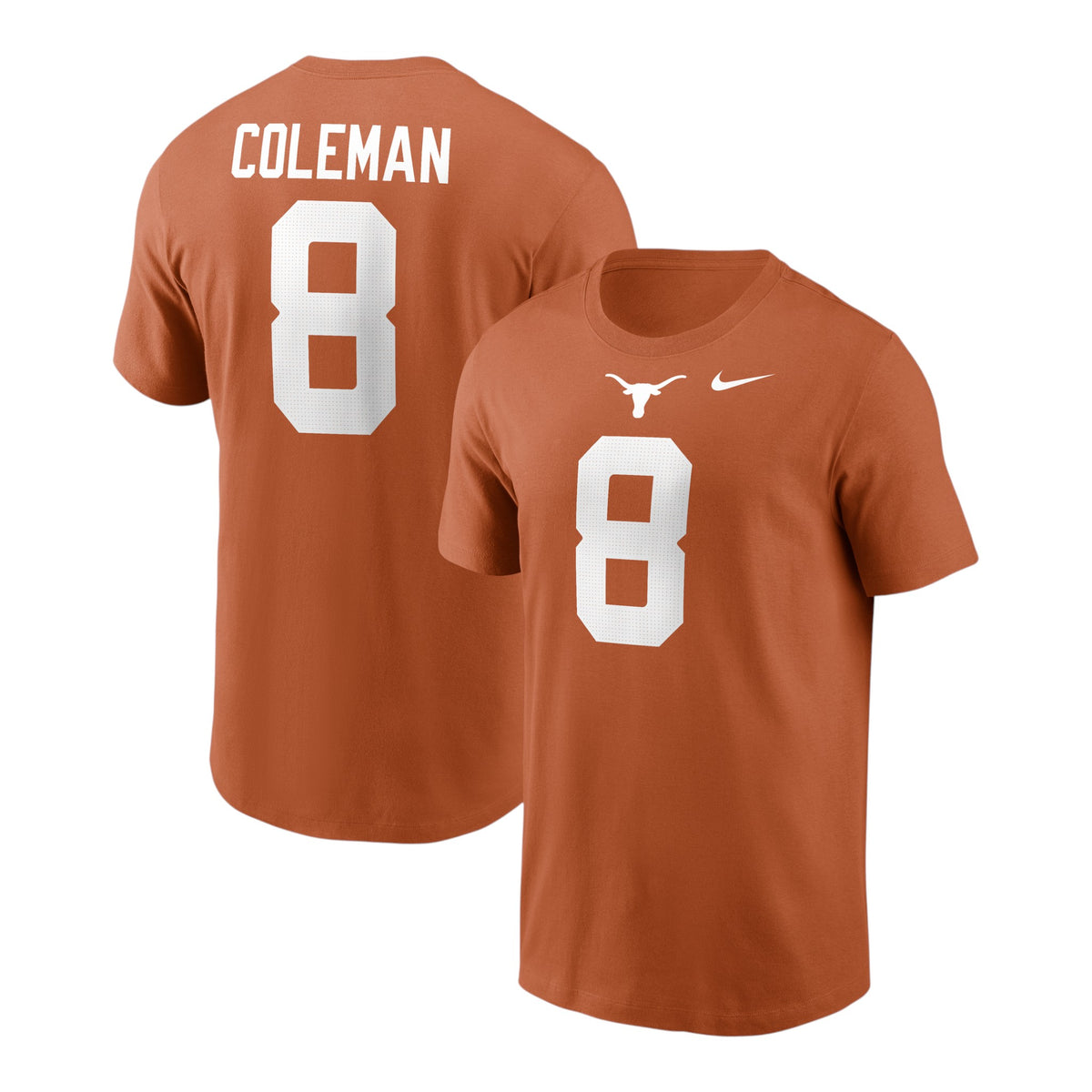 Nike Texas Longhorns Cam Coleman #8 Tee