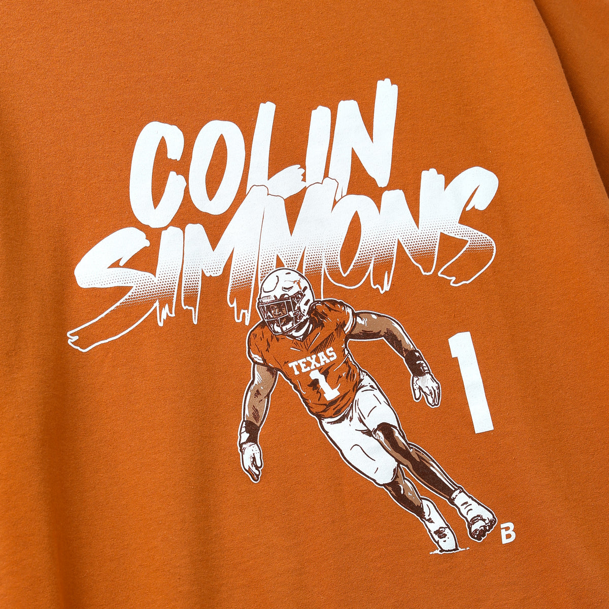 Texas Longhorns Colin Simmons Name and Number Pose Tee