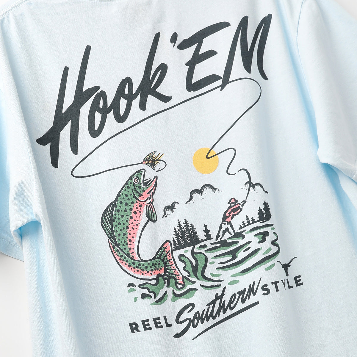 Texas Longhorns Comfort Colors Reel Southern Style Fish Short Sleeve Tee
