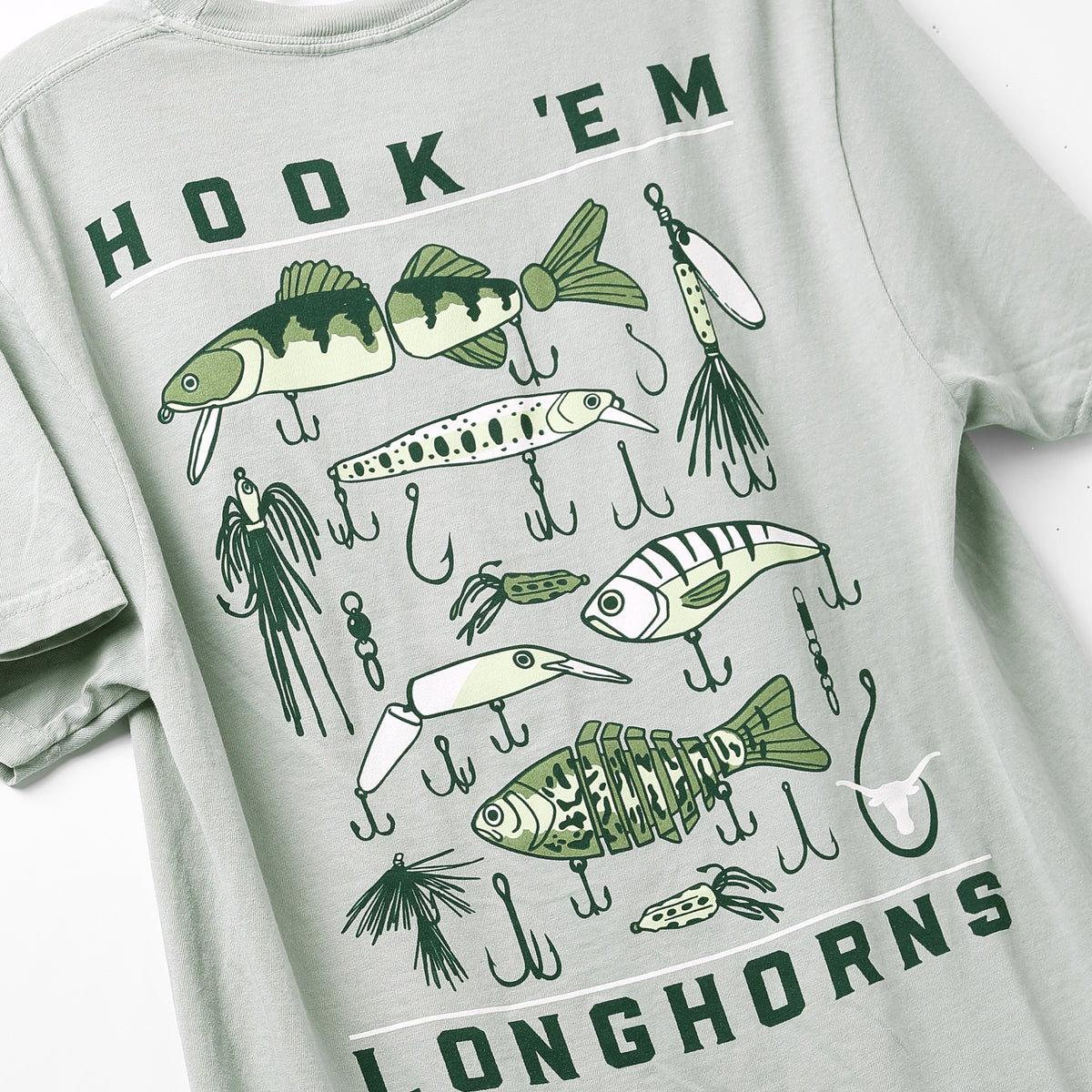 Texas Longhorns Comfort Colors Fishing Lures Hook 'Em Short Sleeve Tee