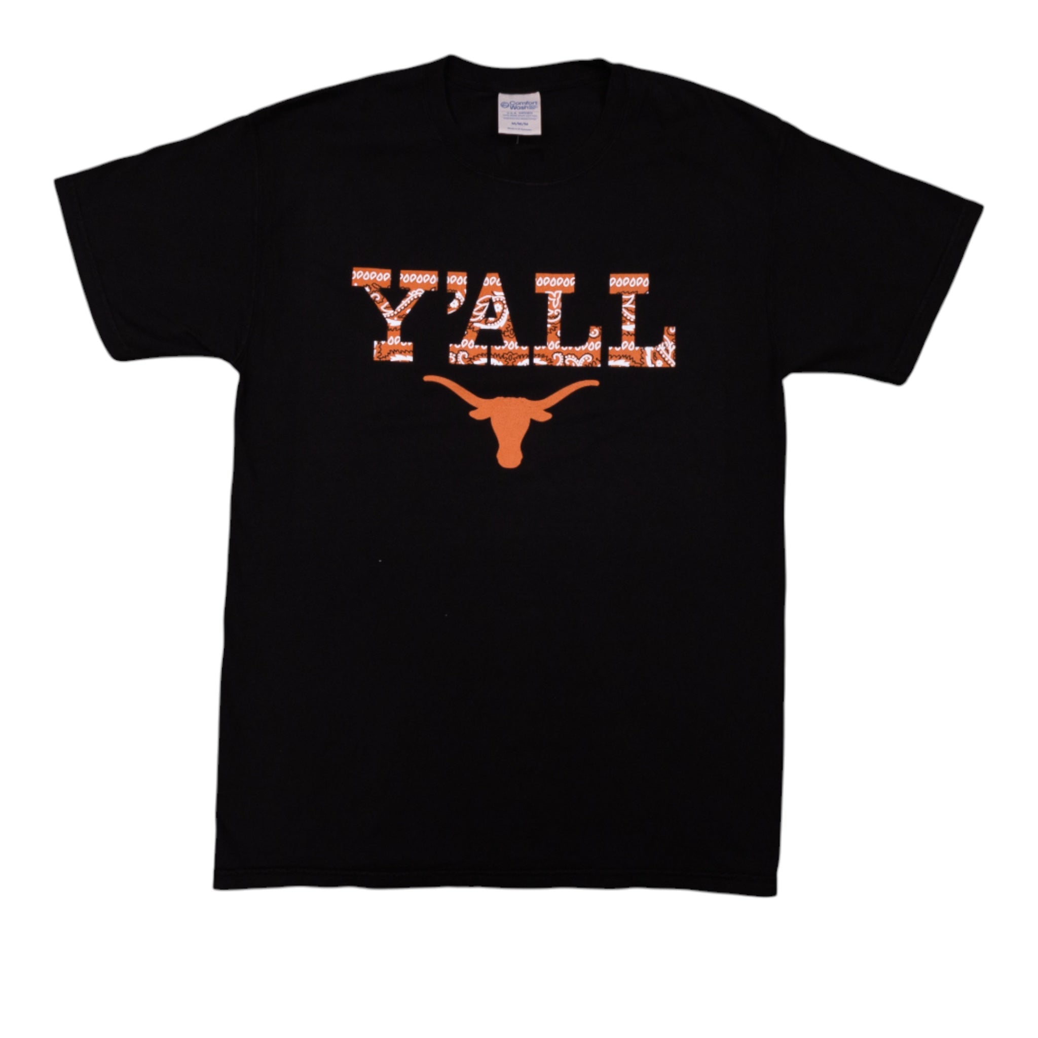 Texas Longhorns Bandana Y'all ComfortWash Tee Black