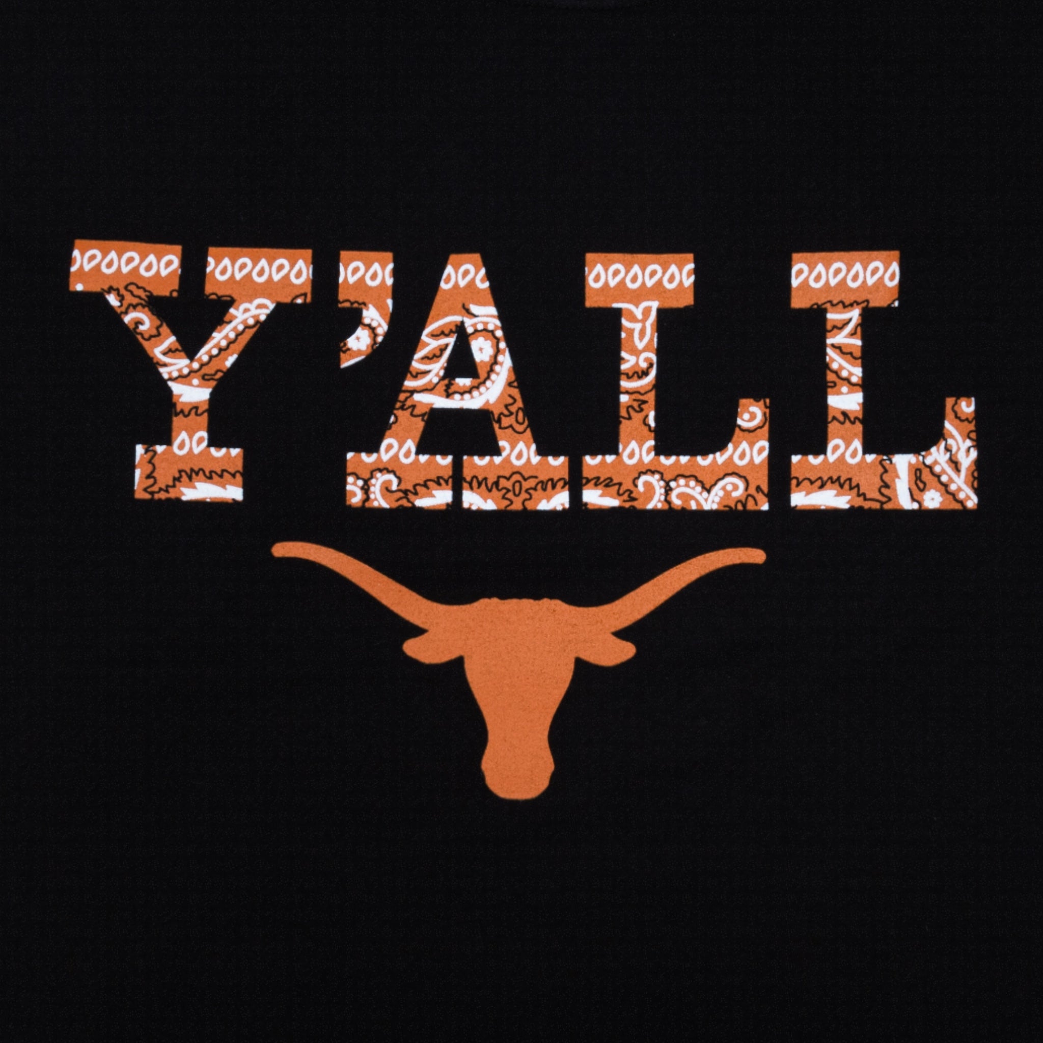 Texas Longhorns Bandana Y'all ComfortWash Tee Black