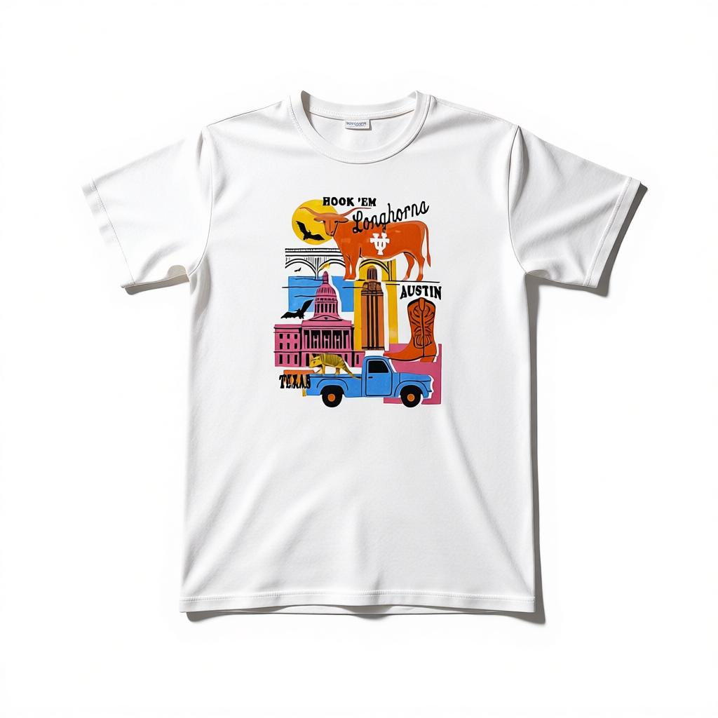 Texas Longhorns Allover Austin ComfortWash Tee