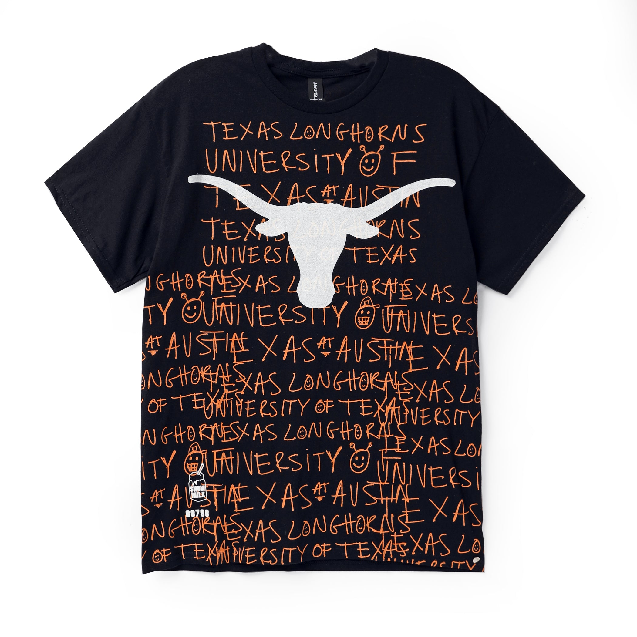Texas Longhorns Snow Milk Allover Script Tee