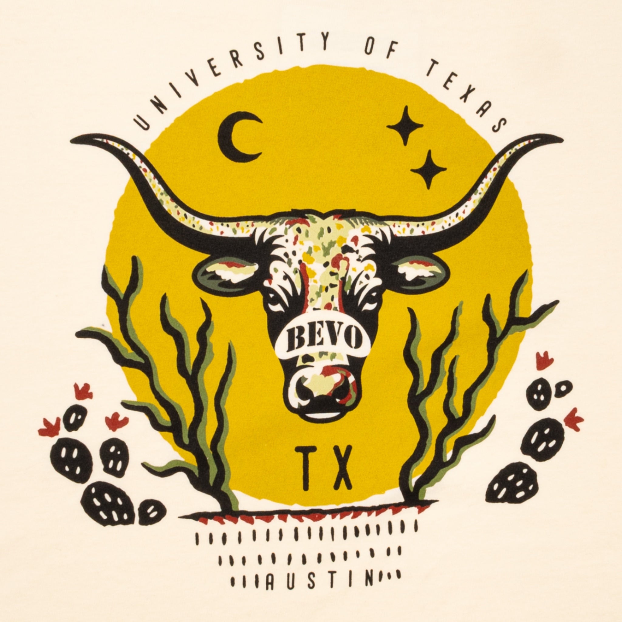 Texas Longhorns Bevo and Sun ComfortWash Tee