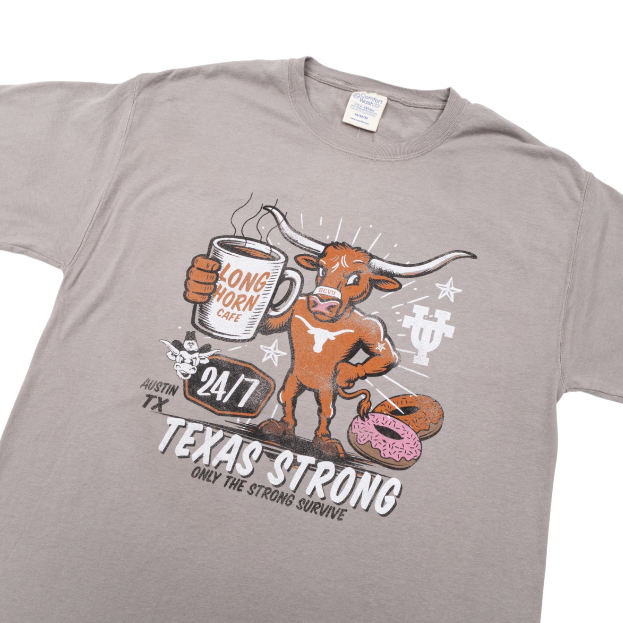 Texas Longhorns Café ComfortWash Tee Gray