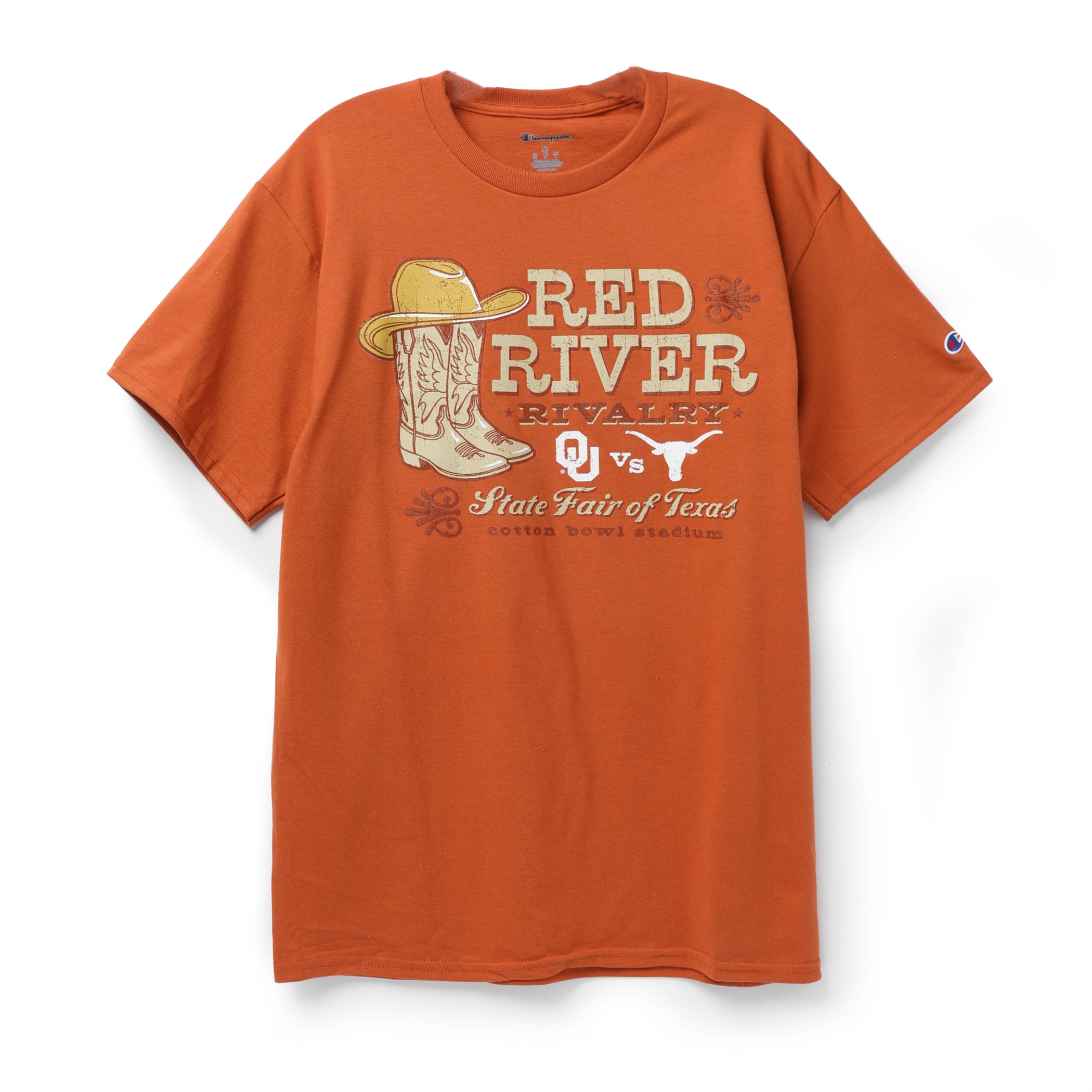 Champion Red River Rivalry Boots with Golden Hat Tee