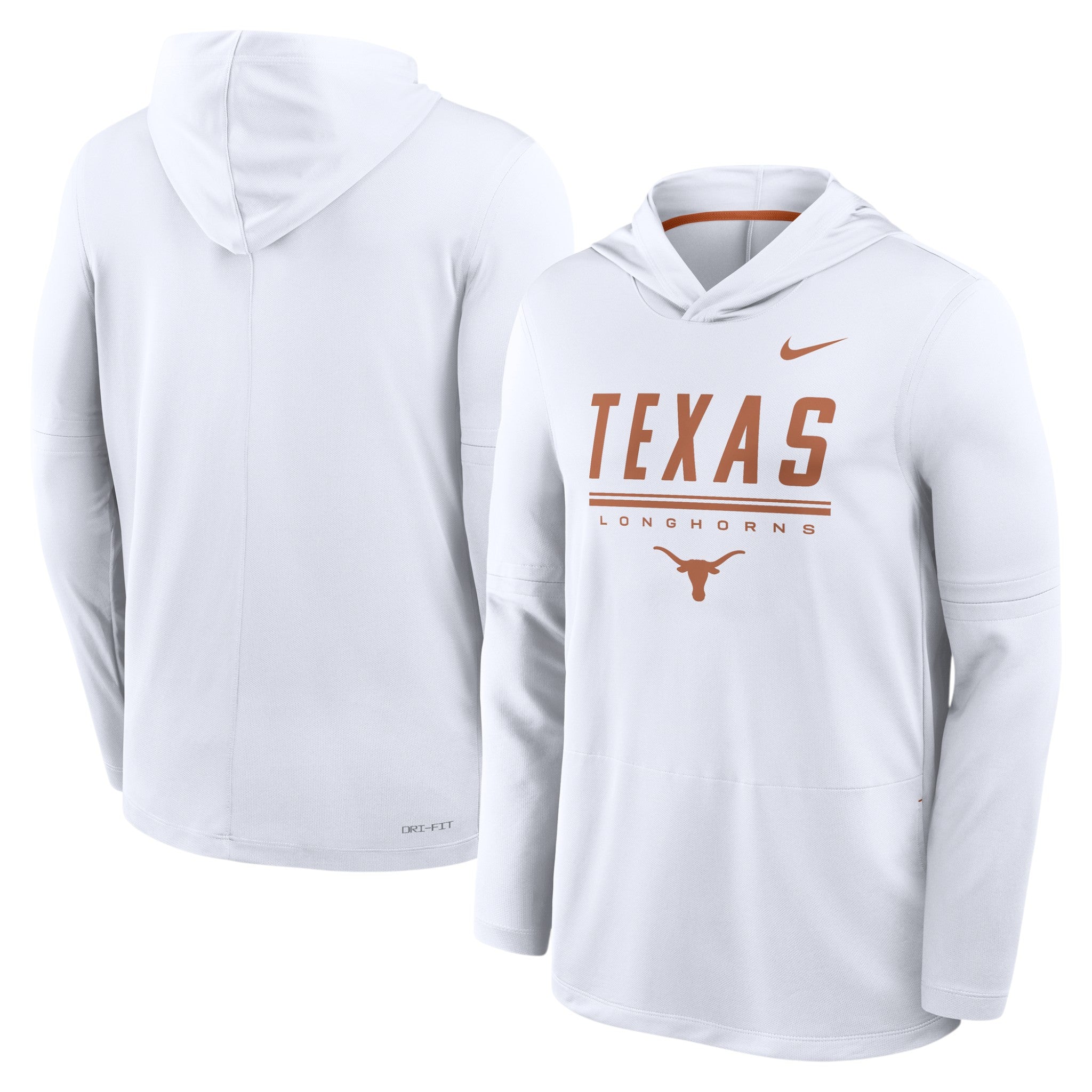 Nike Texas Longhorns Sideline Lightweight Long Sleeve Hoodie Tee