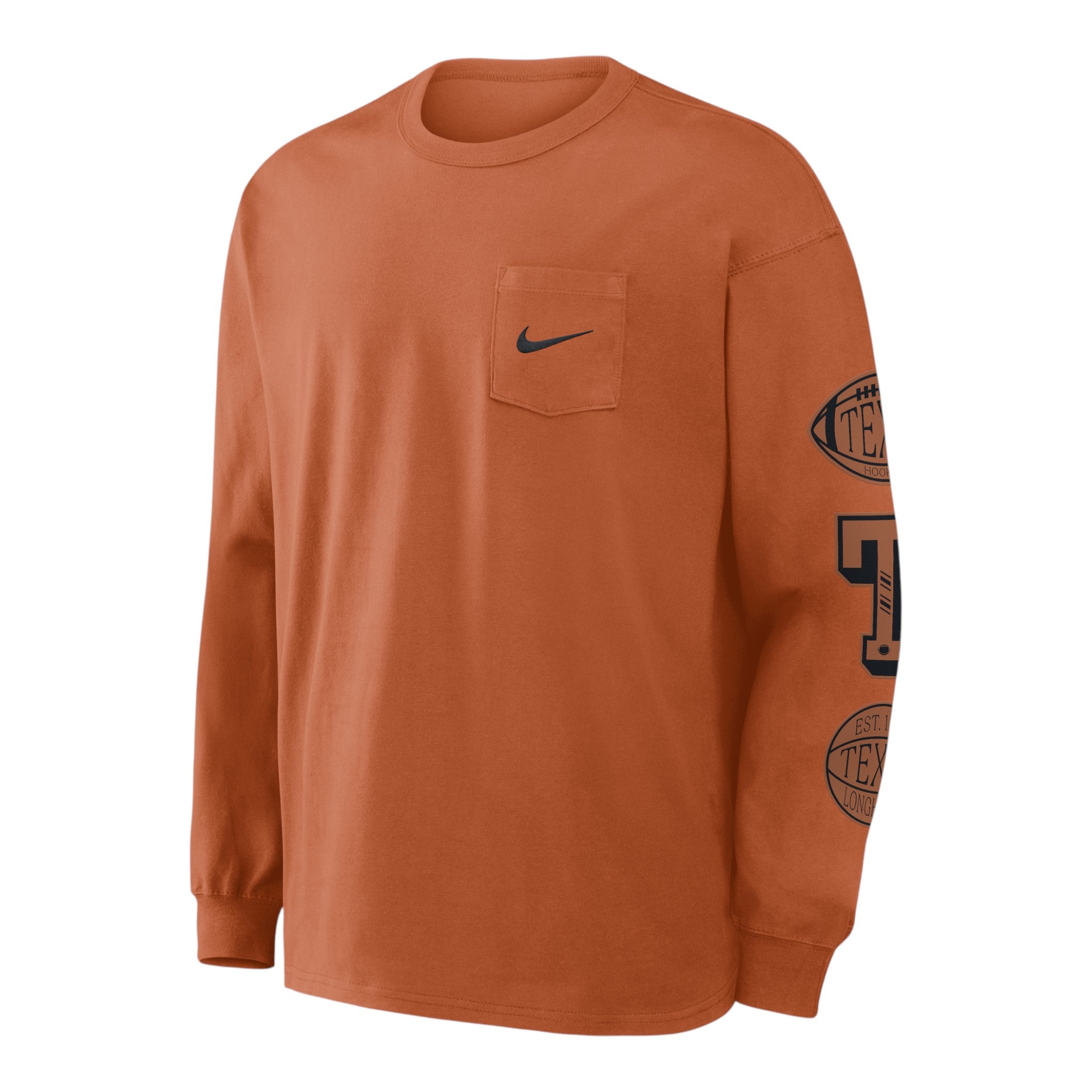 Nike Texas Longhorns Max90 Pocket with Sleeve Logos Long Sleeve Tee