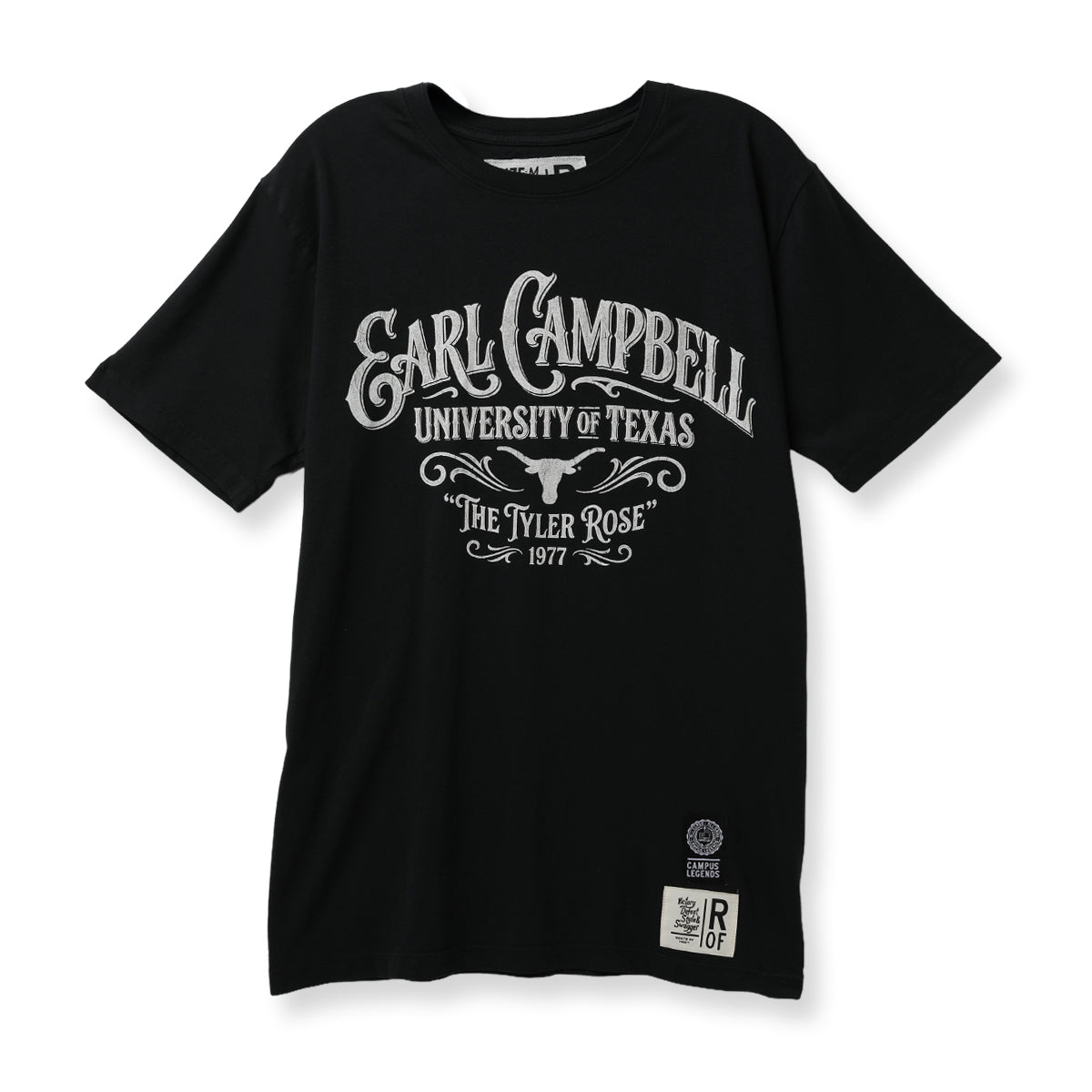 Roots of Fight Texas Longhorns Earl Campbell Script The Tyler Rose Tee
