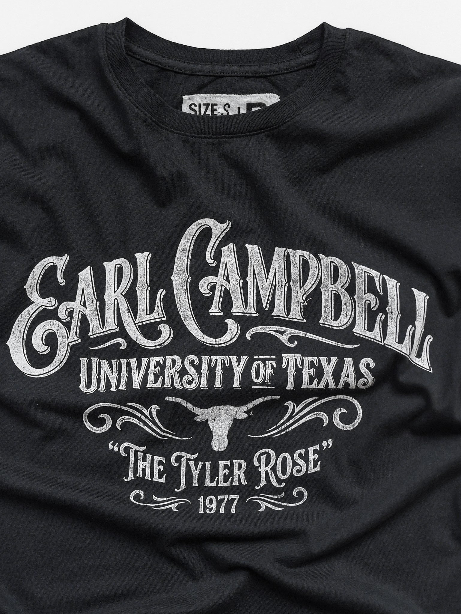 Roots of Fight Texas Longhorns Earl Campbell Script The Tyler Rose Tee
