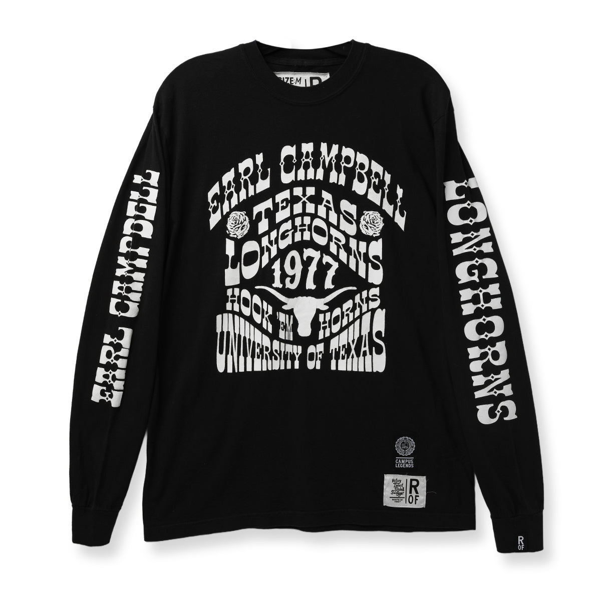 Roots of Fight Texas Longhorns Earl Campbell Groovy Sleeves Long Sleeve Tee