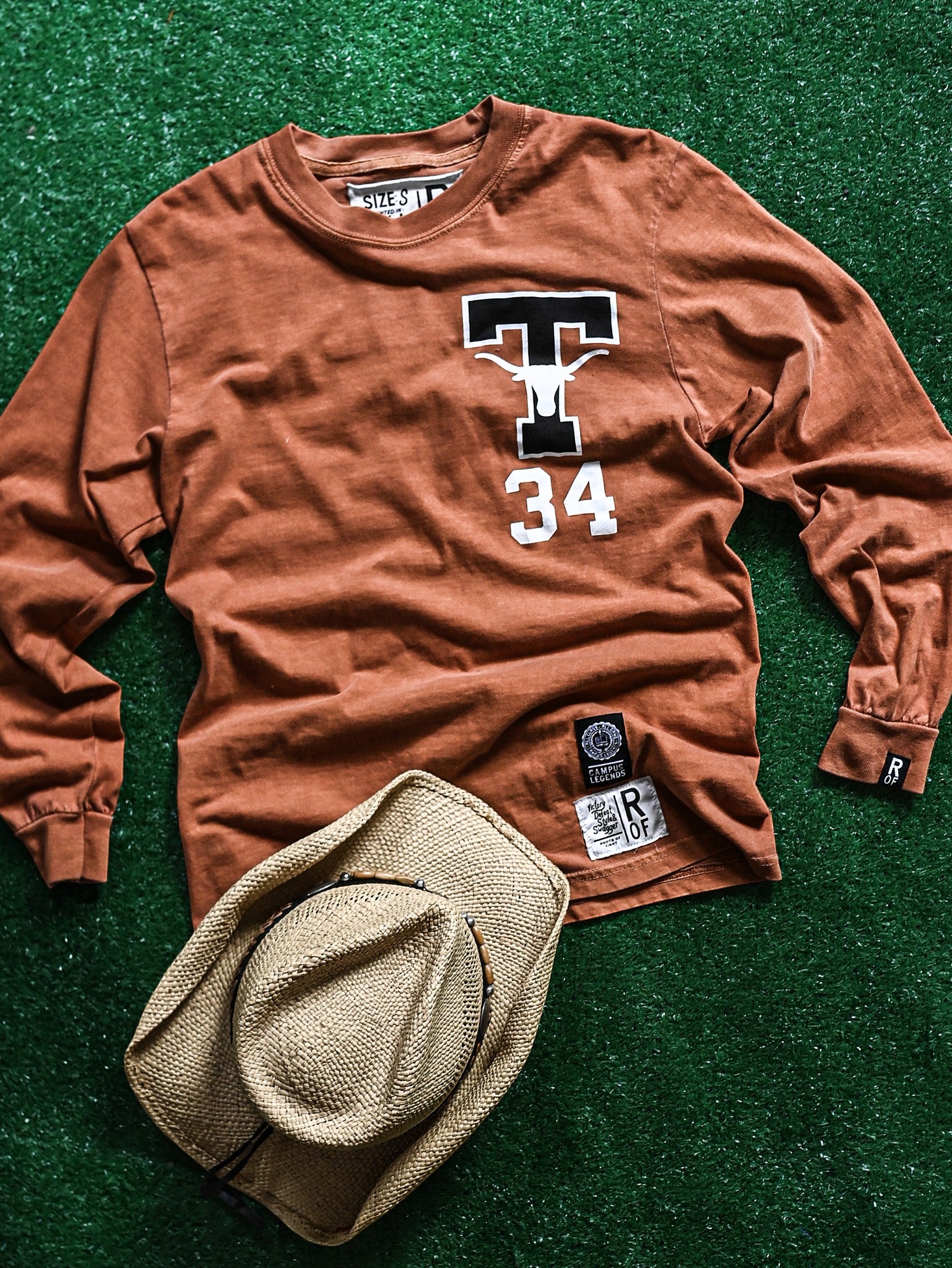 Roots of Fight Texas Longhorns Ricky Williams #34 Front and Back Long Sleeve Tee