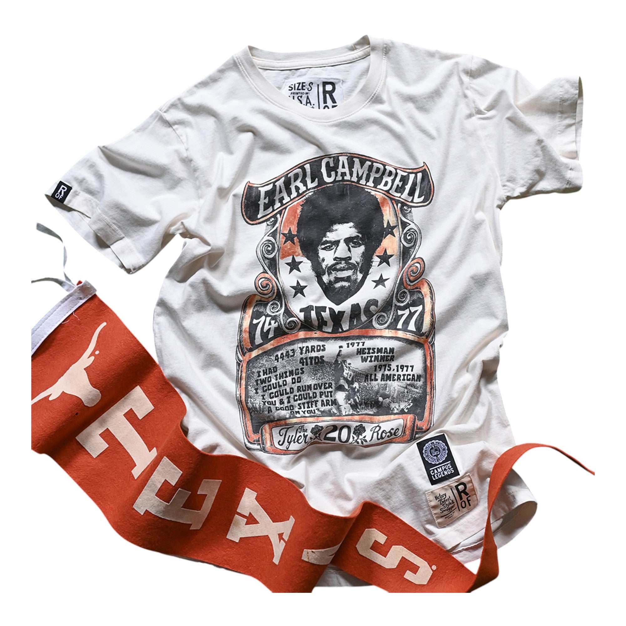 Earl ゲームシャツ Texas Longhorns Earl Campbell Legacy Tee | University Co-op
