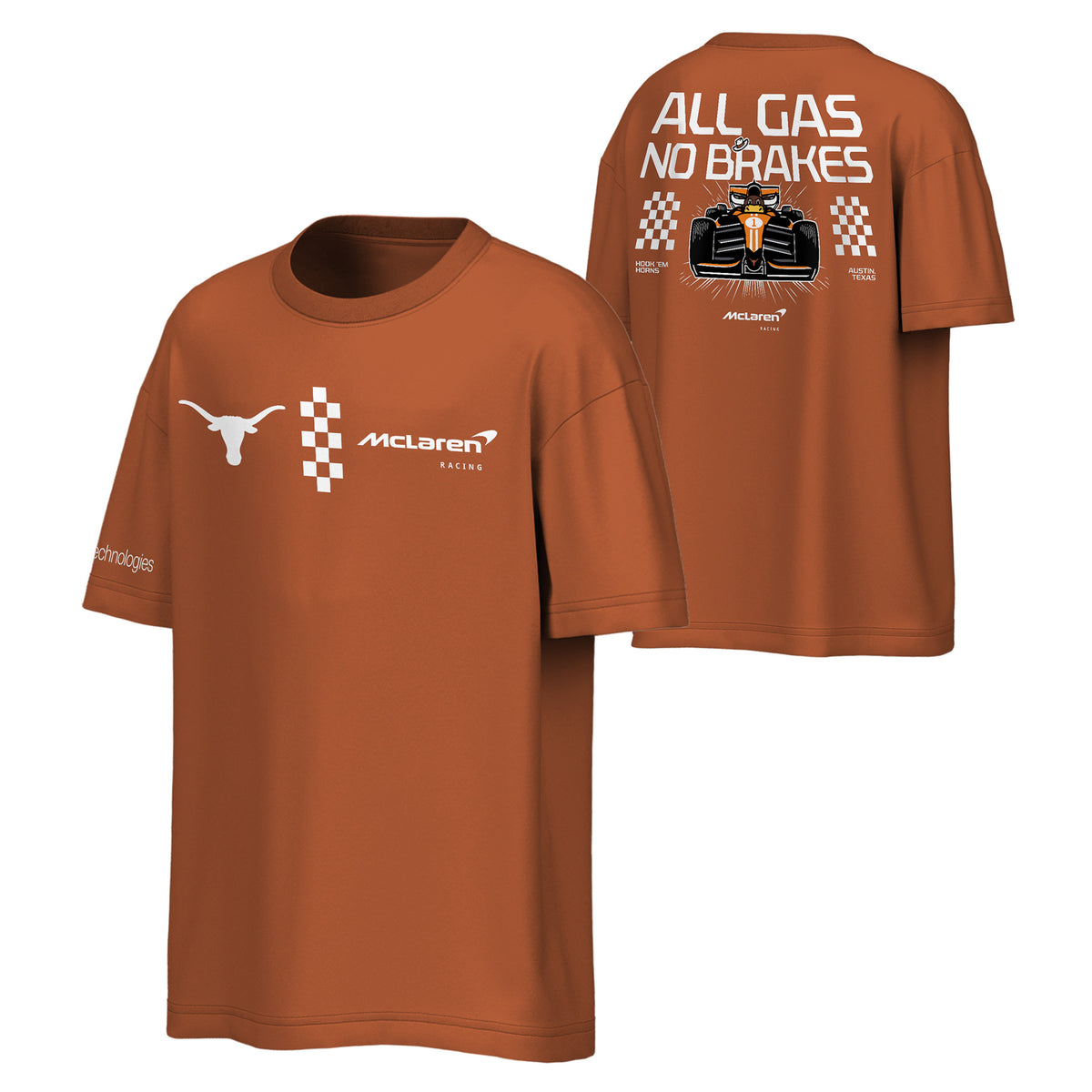 Texas Longhorns McLaren All Gas No Brakes Short Sleeve Tee