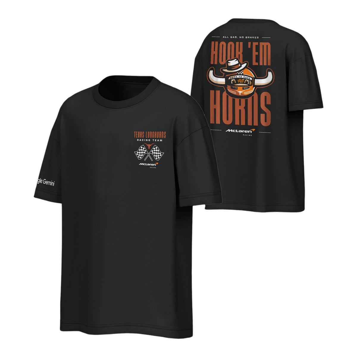 Texas Longhorns McLaren Bevo in Helmet Short Sleeve Tee 