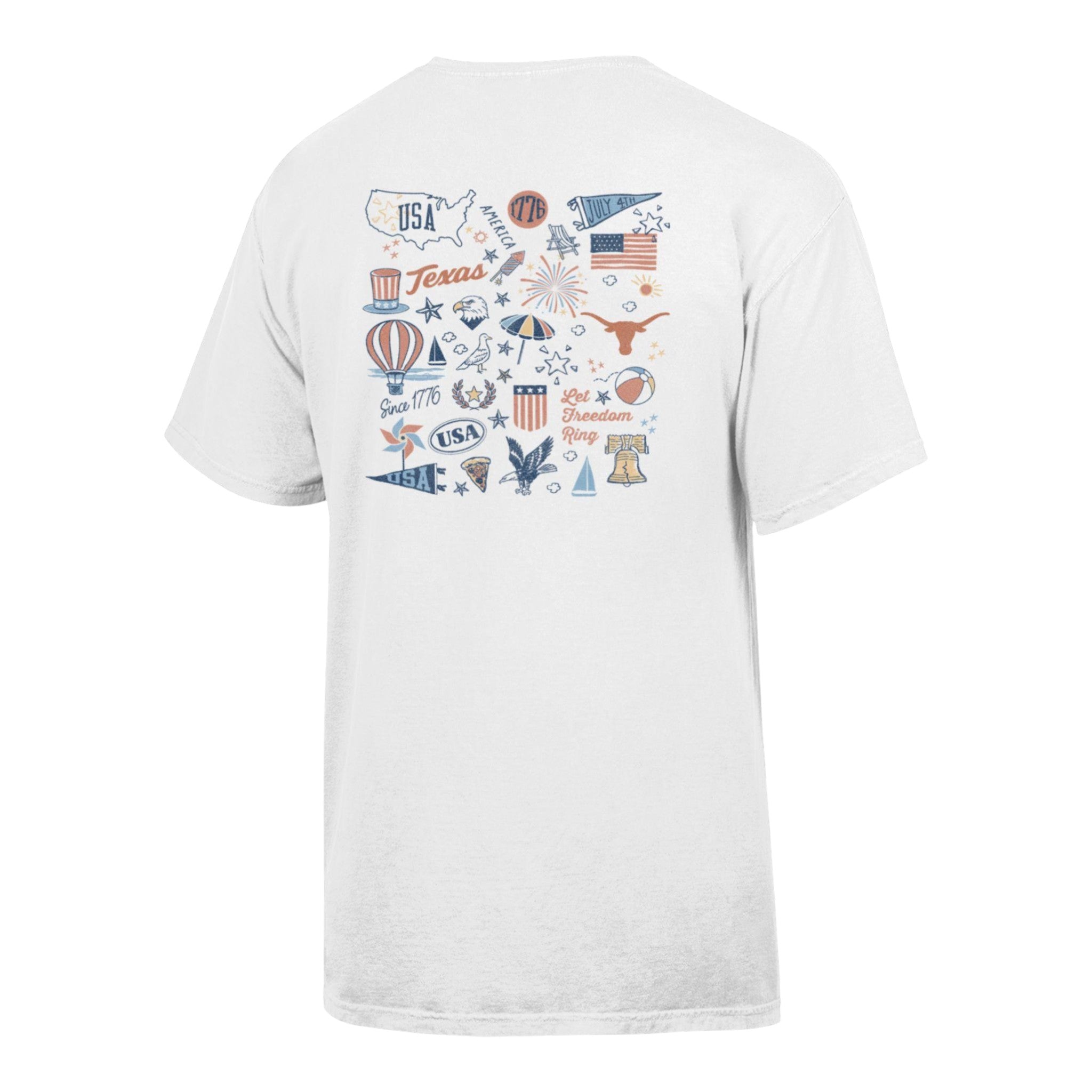 Texas Longhorns USA 250th Let Freedom Ring ComfortWash Tee