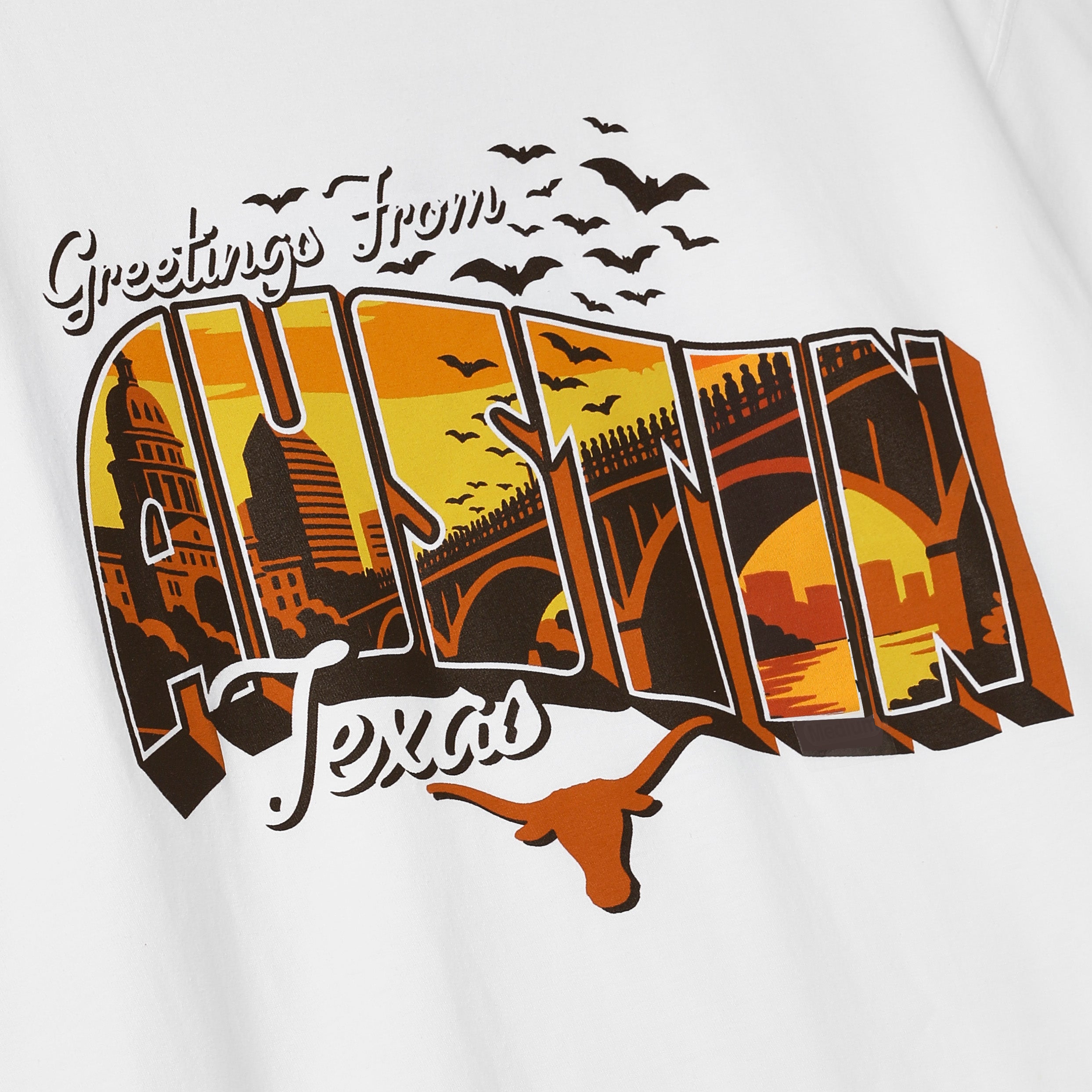 Texas Longhorns Cityscape Greetings ComfortWash Tee