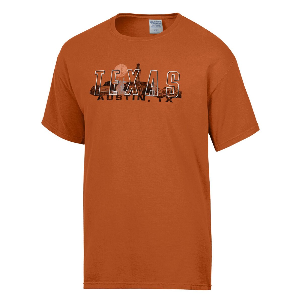 Texas Longhorns Suede Puff Over Campus ComfortWash Tee