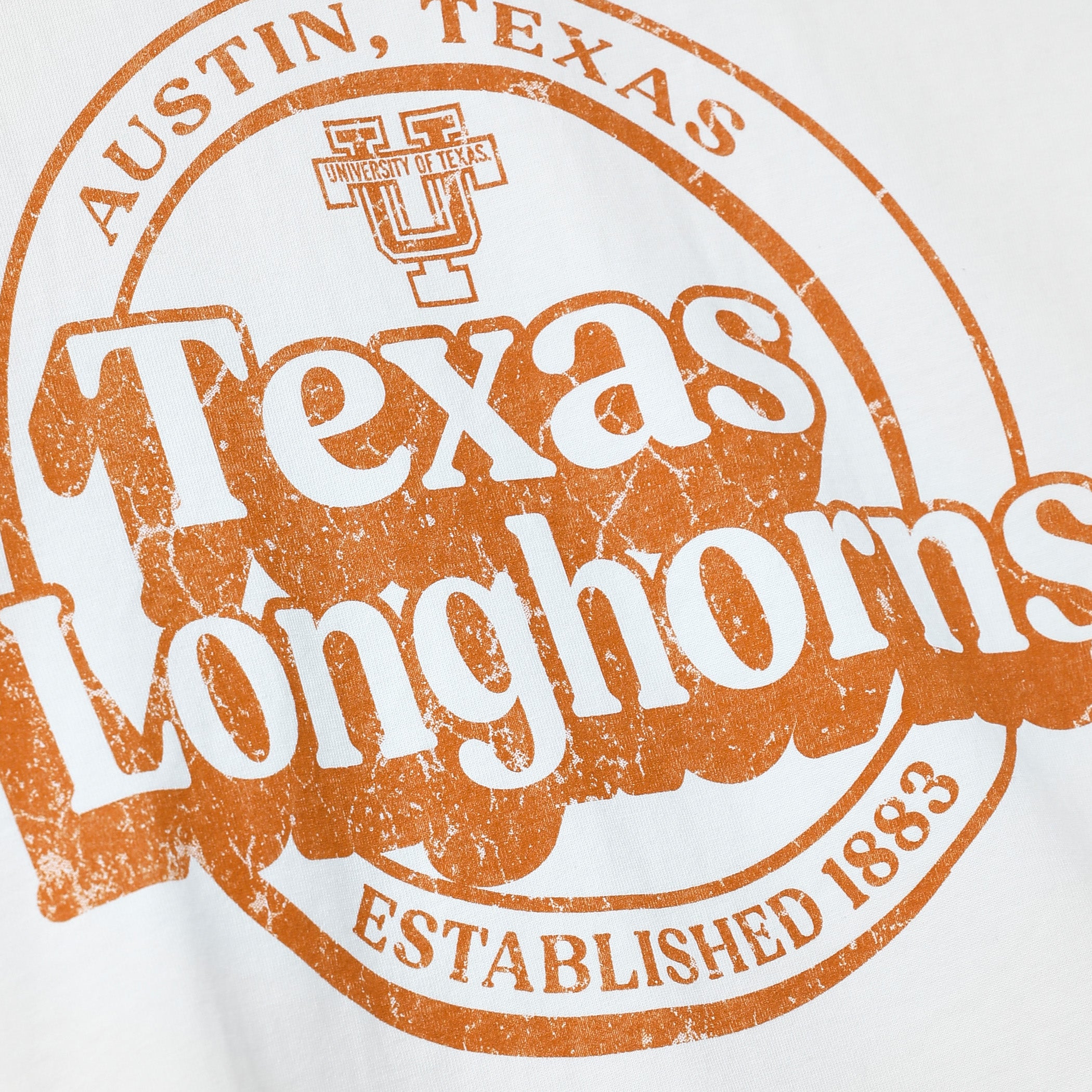 Texas Longhorns Vault Circle Interlock Long Sleeve Heavyweight Tee