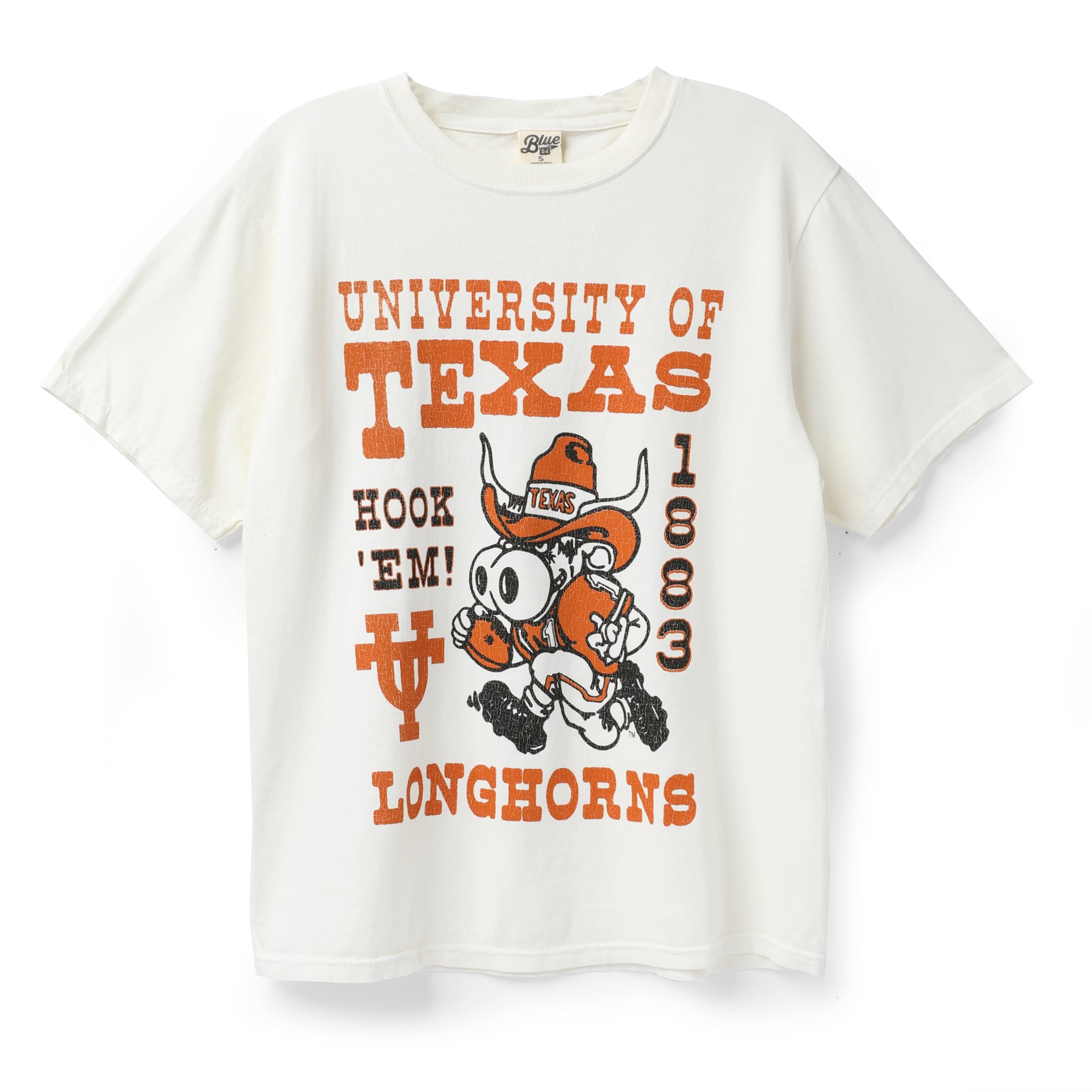 Texas Longhorns Vault Running with Football Bevo Tee