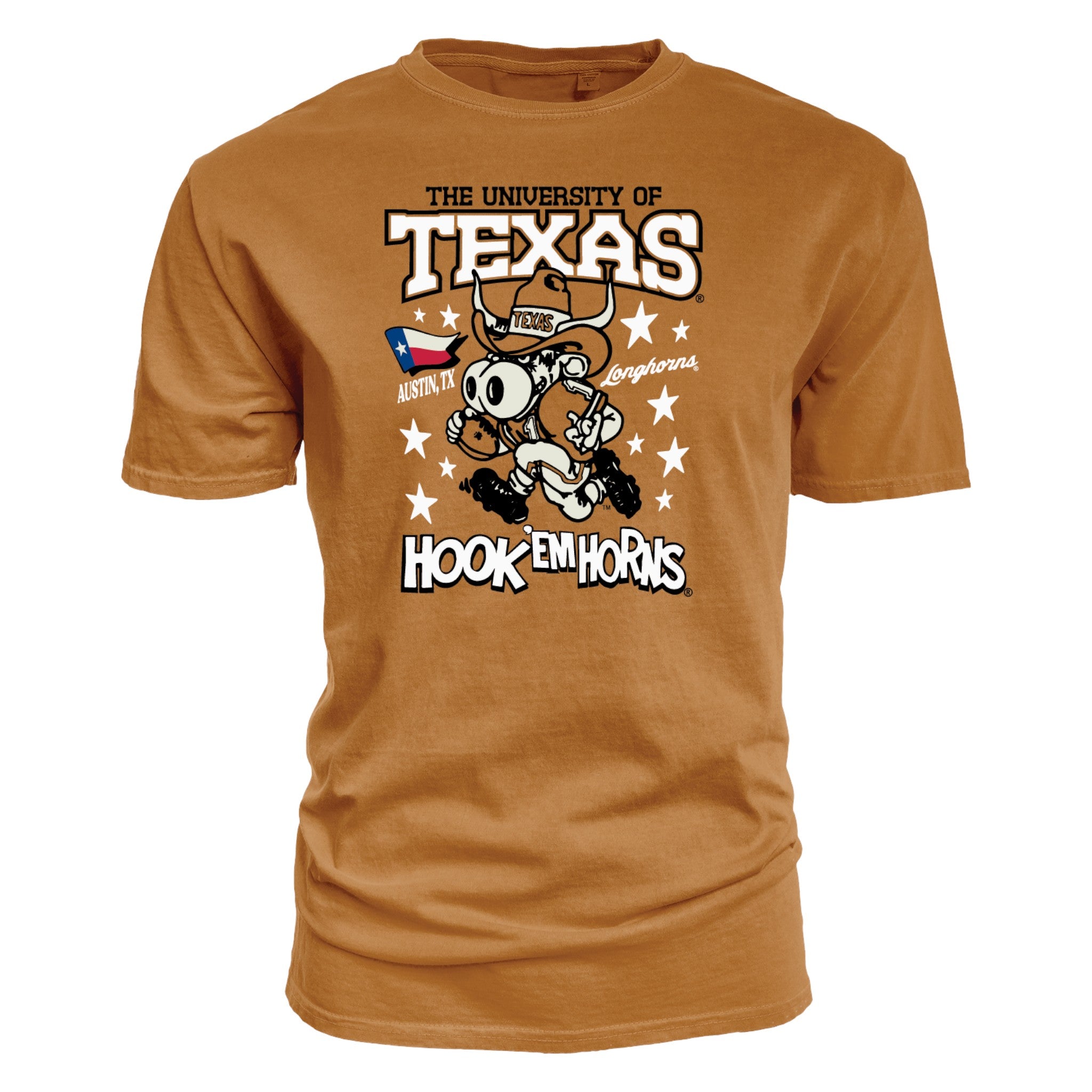 Texas Longhorns Max Running Football Player Bevo Tee