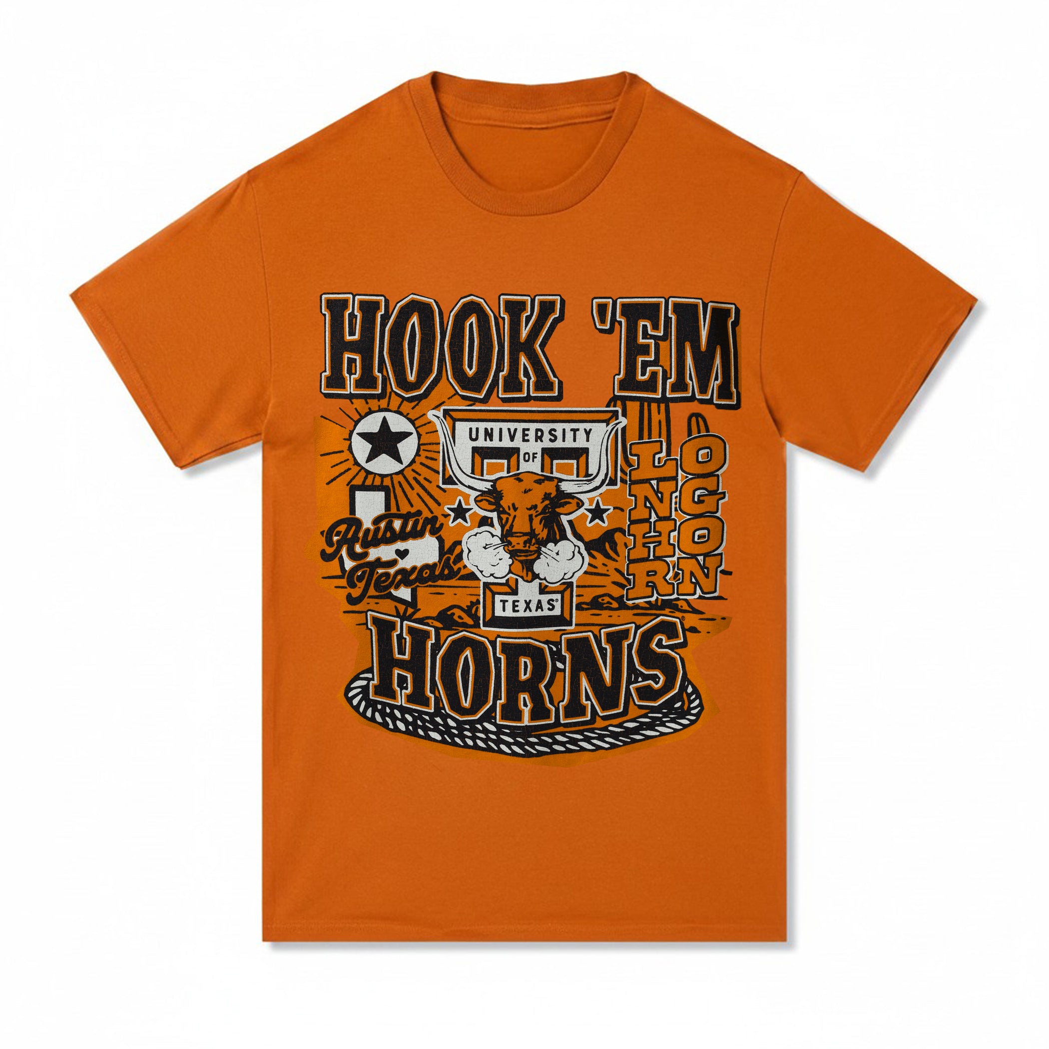 Texas Longhorns Max Hook'em Horns Big T Tee