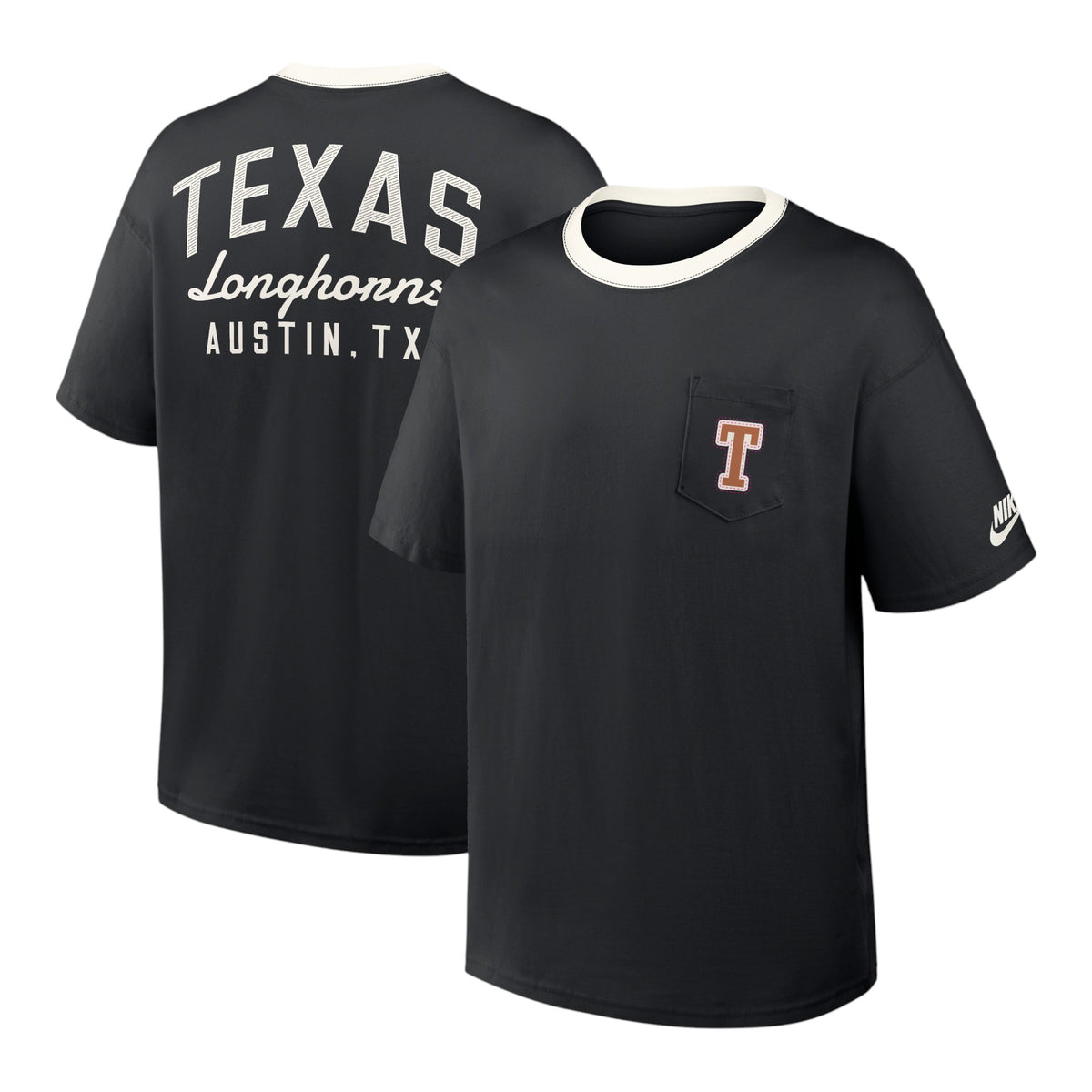 Nike Texas Longhorns Legacy Max 90 Legacy Contrast Trim Pocket Tee