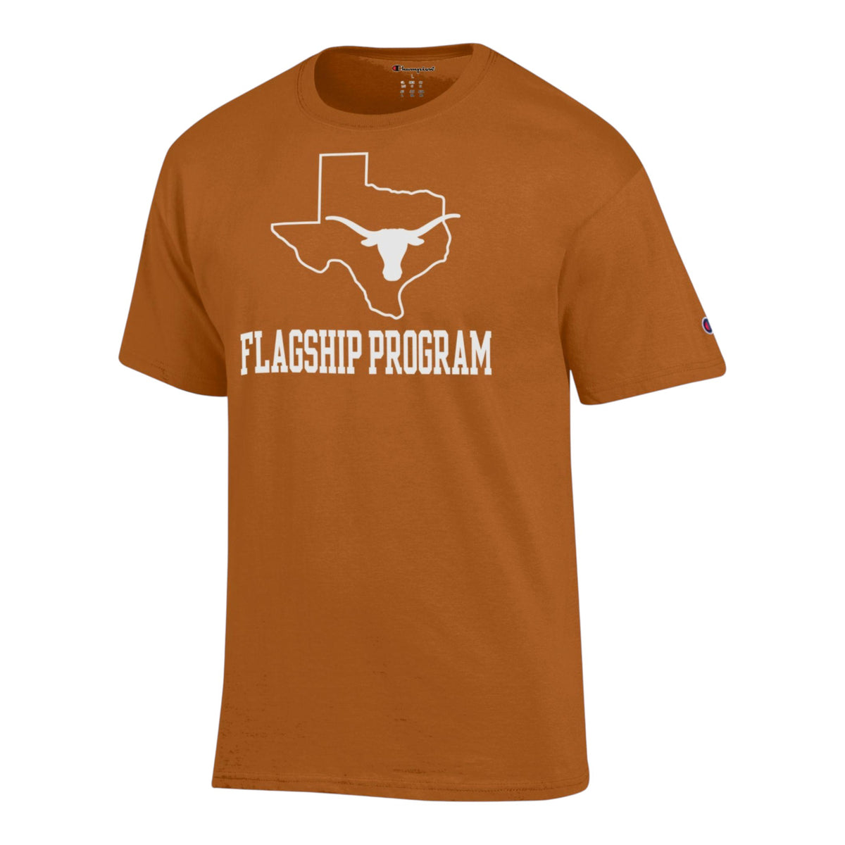 Champion Texas Longhorns Front and Back Flagship Program with Wins Tee