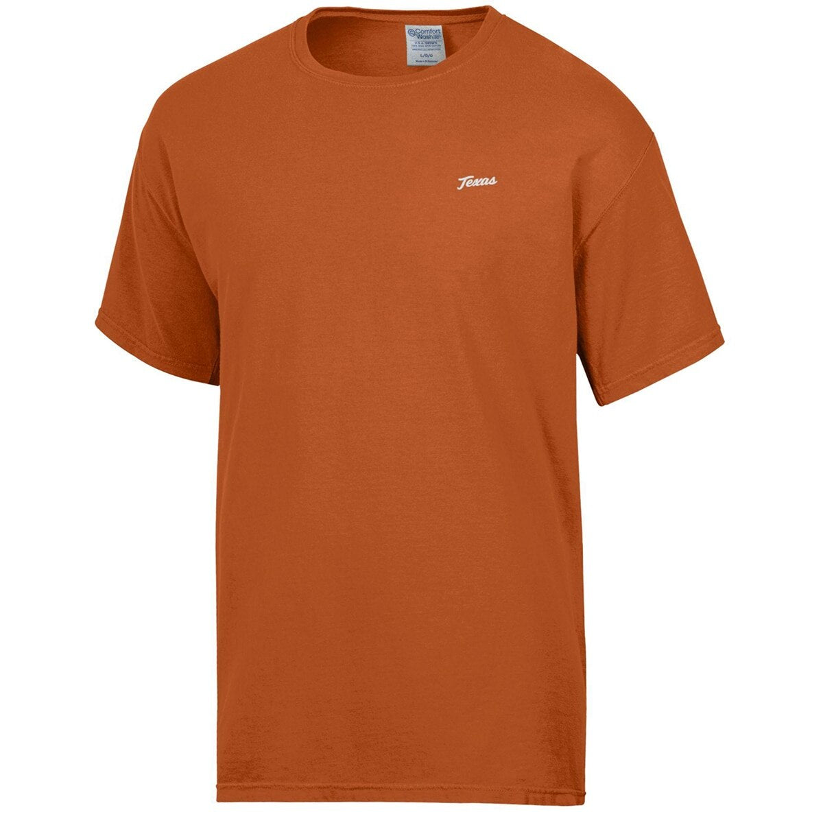 Texas Longhorns Embroidered Texas Script ComfortWash Tee