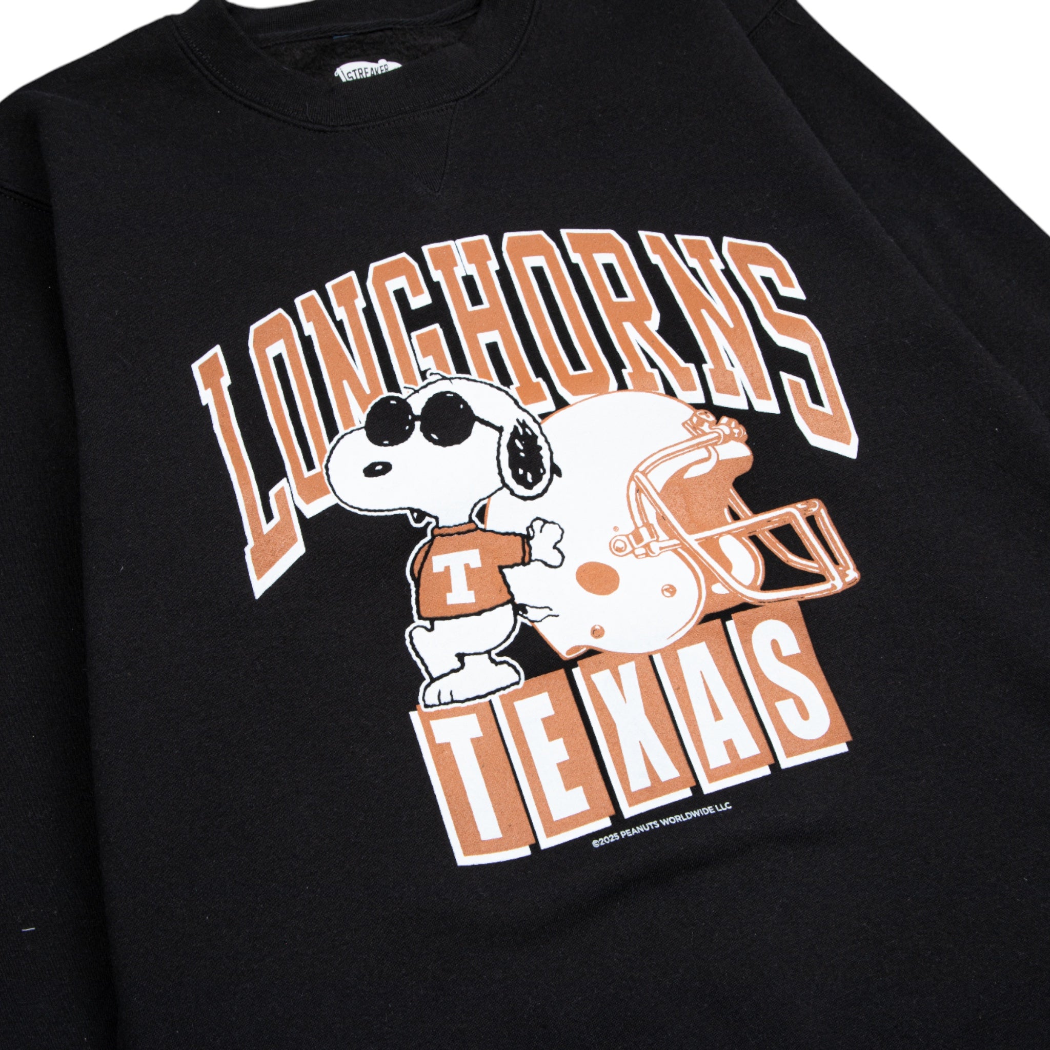Snoopy Texas Longhorns Football Helmet Fleece Crew