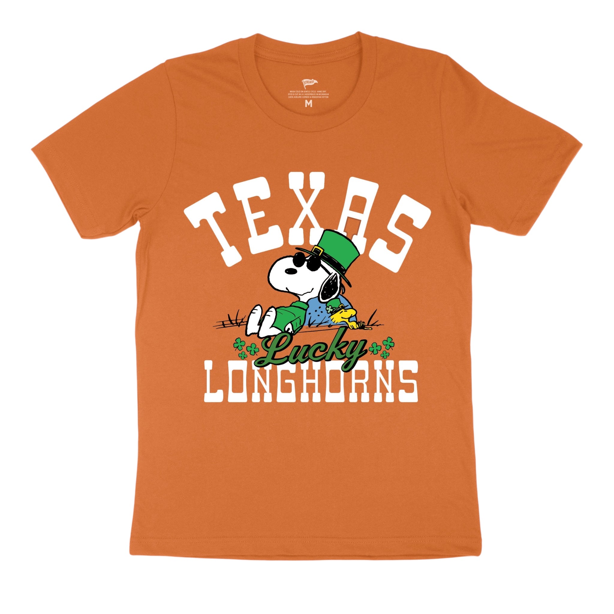 Peanuts Texas Longhorns St. Patrick's Day Tee Burnt Orange