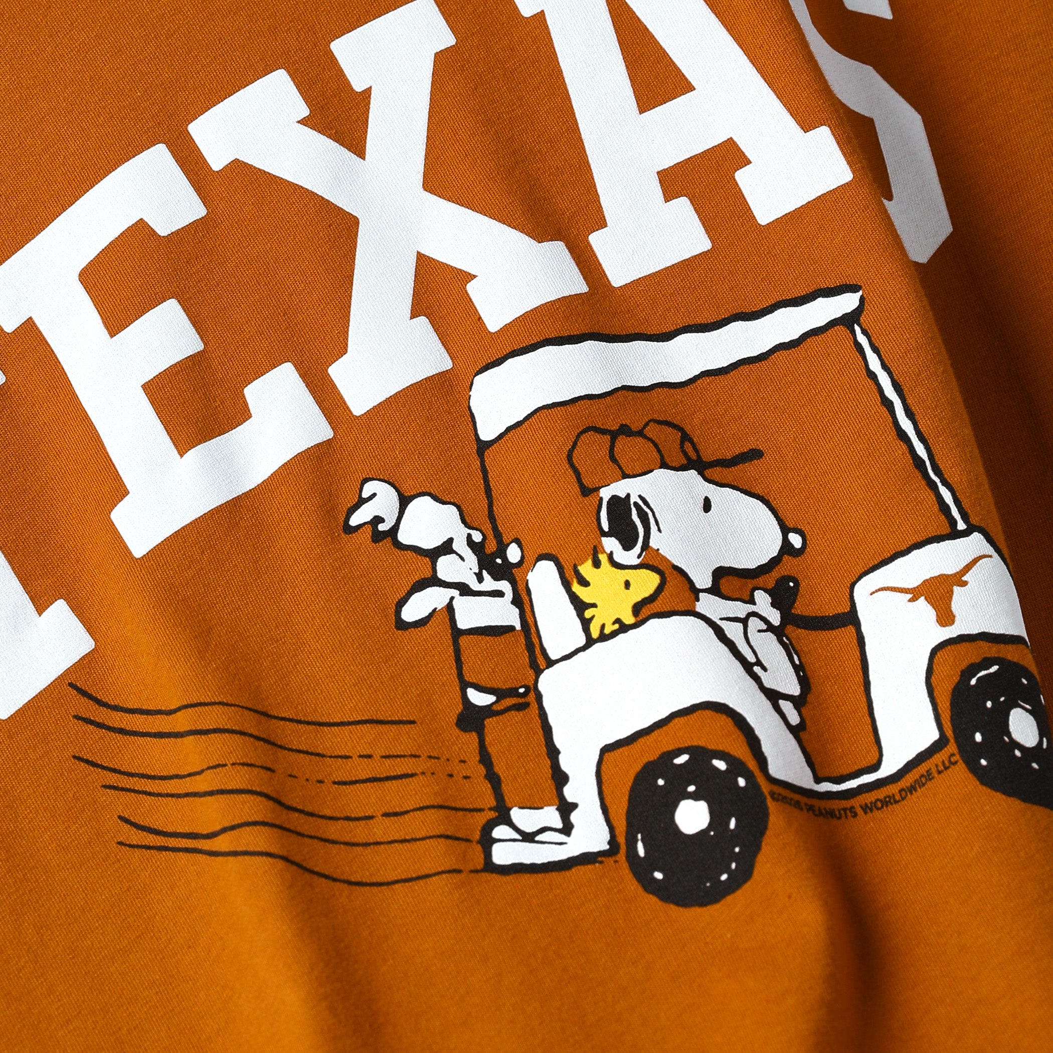 Texas Longhorns Snoopy in Golf Cart Tee