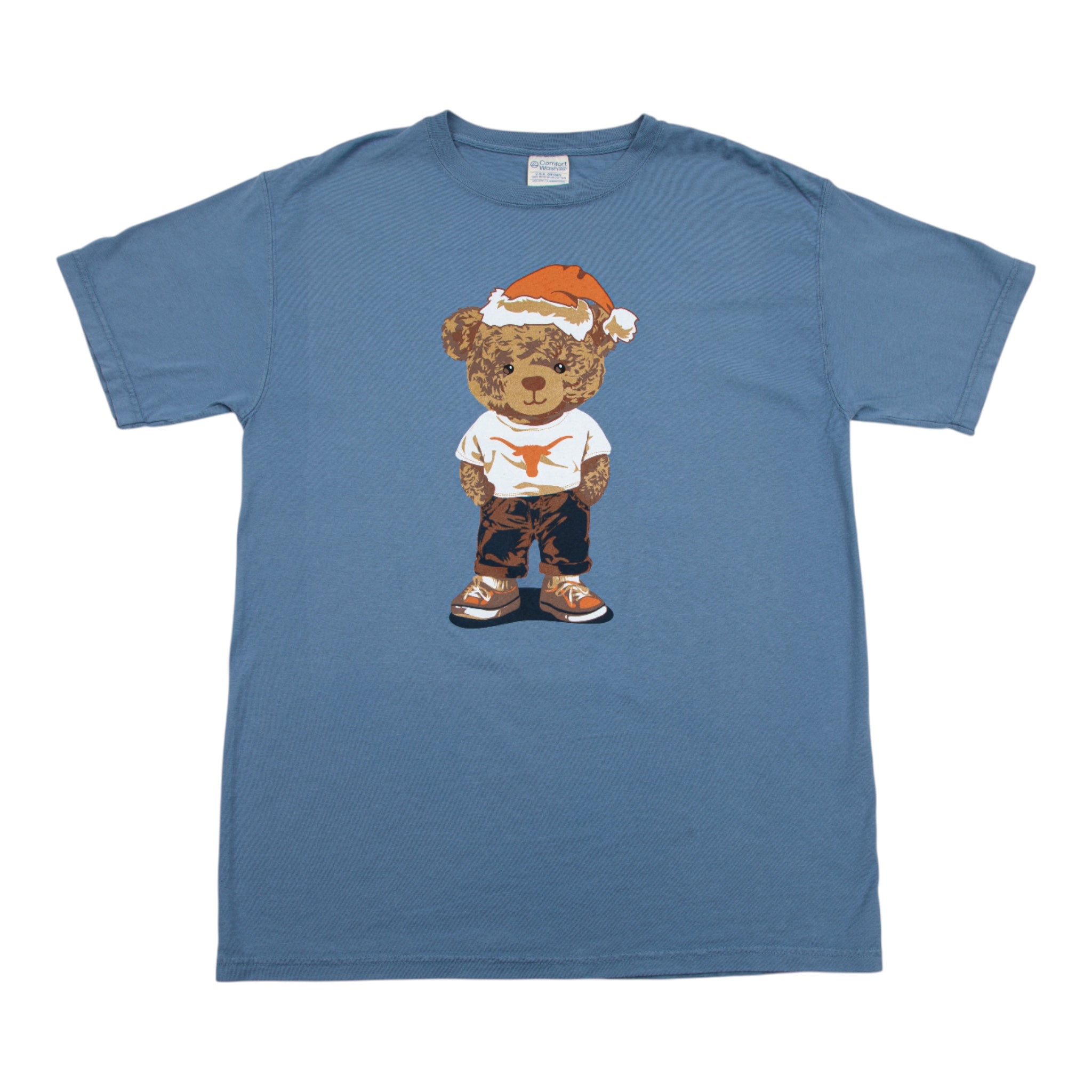 Texas Longhorns Santa Hat Bear ComfortWash Tee