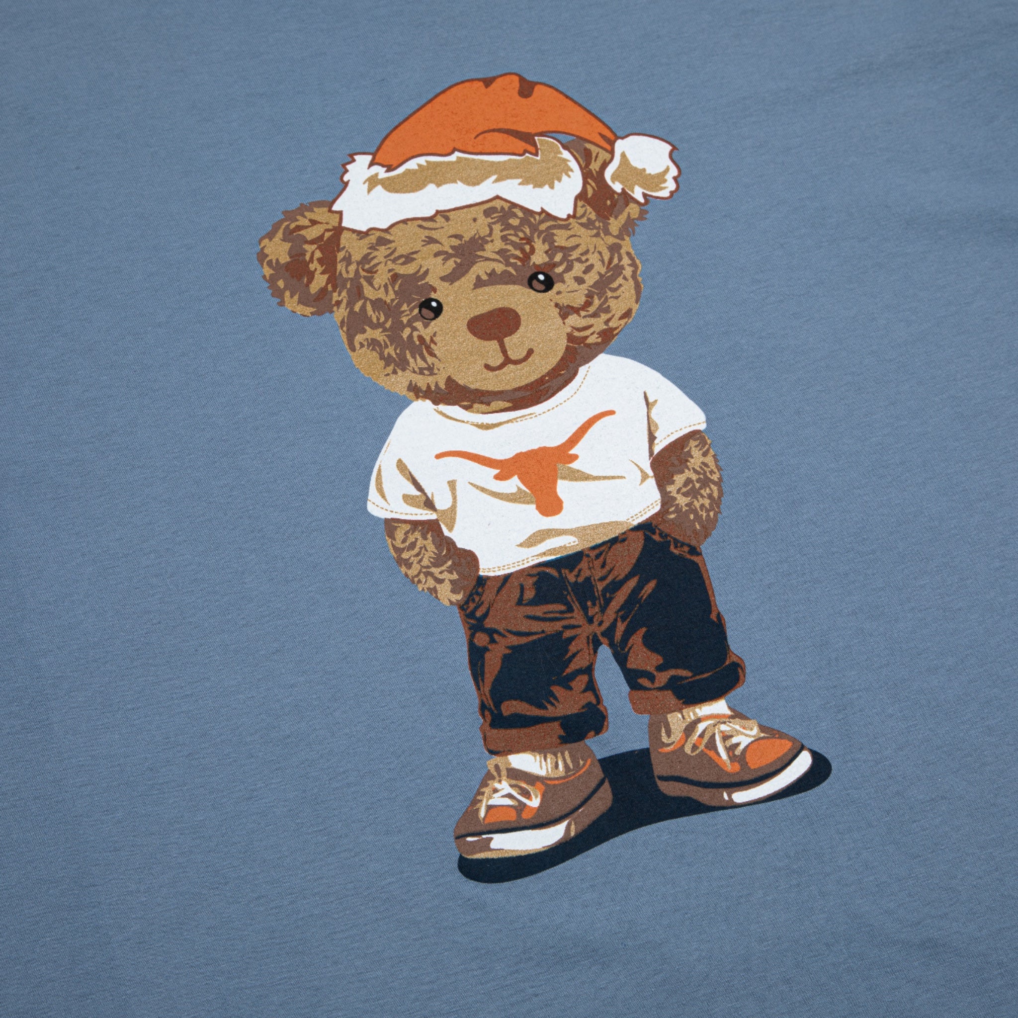 Texas Longhorns Santa Hat Bear ComfortWash Tee