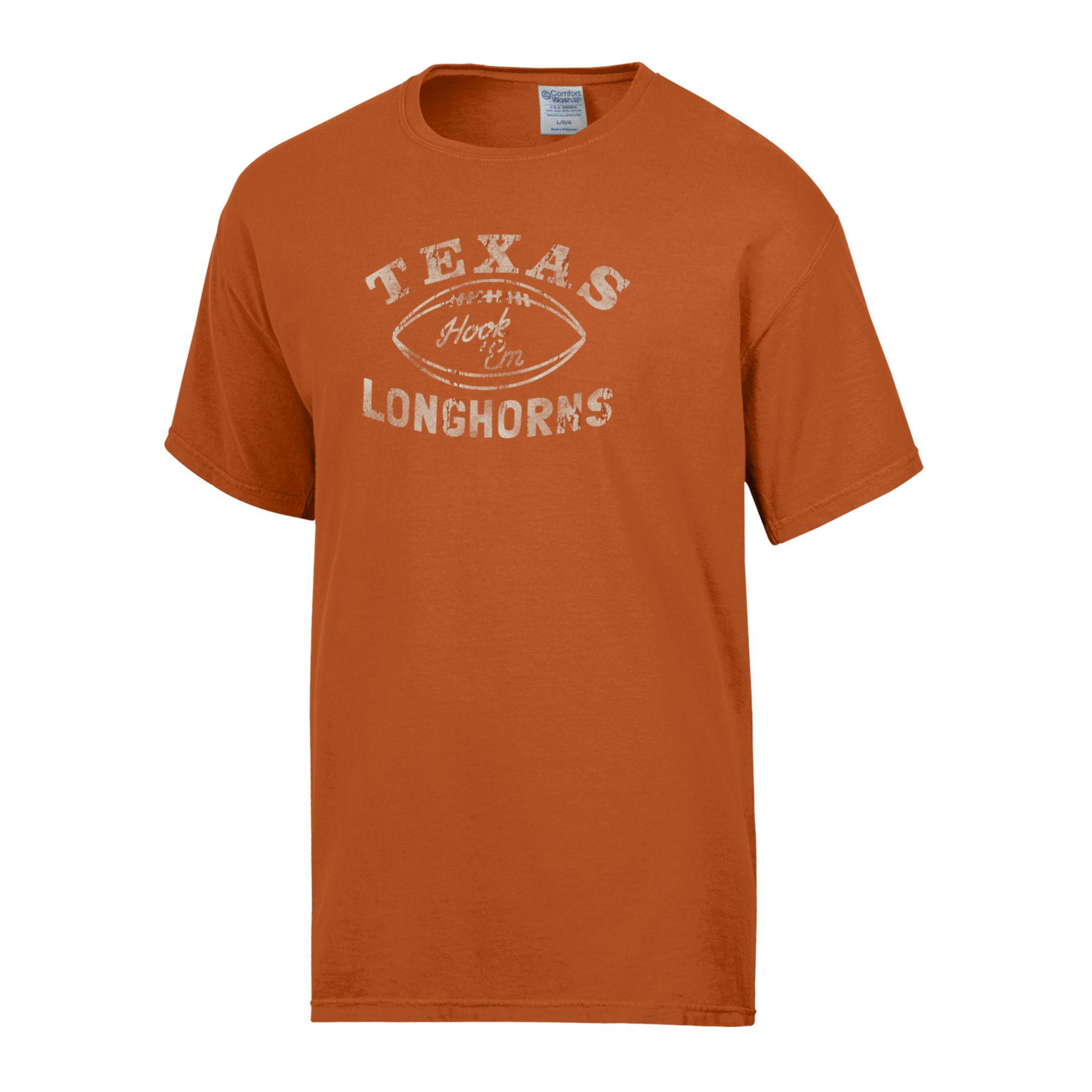 Texas Longhorns Hook 'Em Football ComfortWash Tee