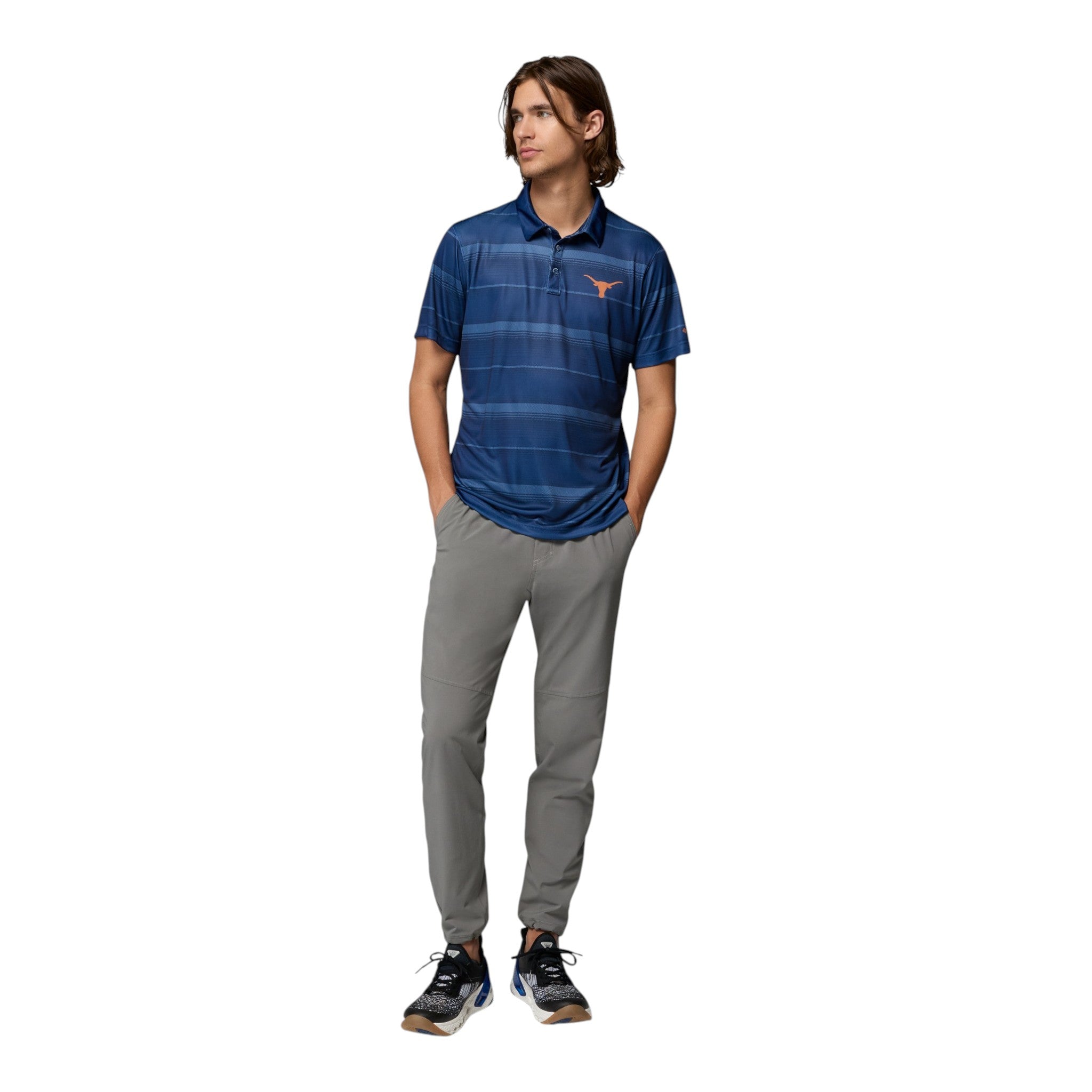 Columbia Texas Longhorns Super Terminal Striped Polo