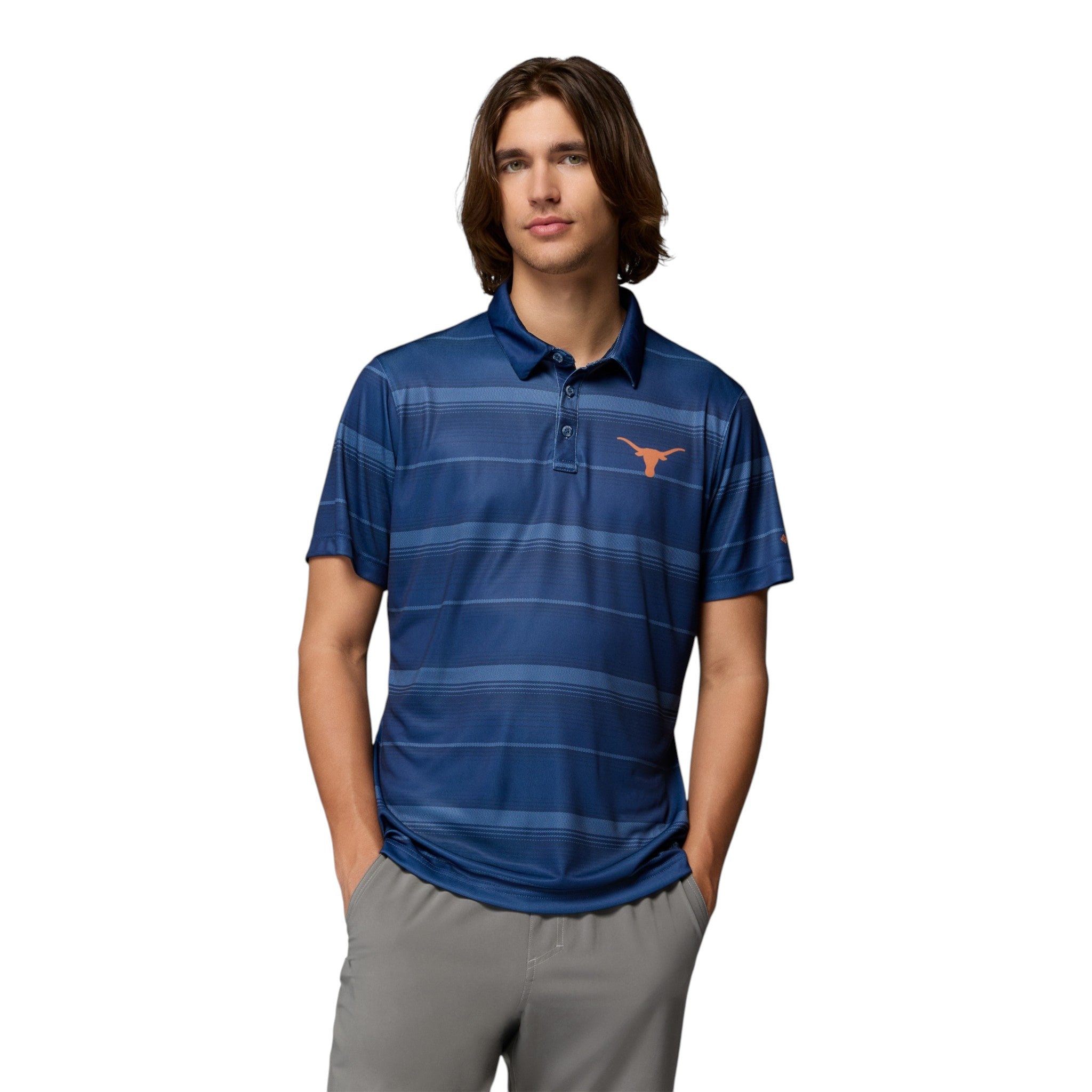 Columbia Texas Longhorns Super Terminal Striped Polo