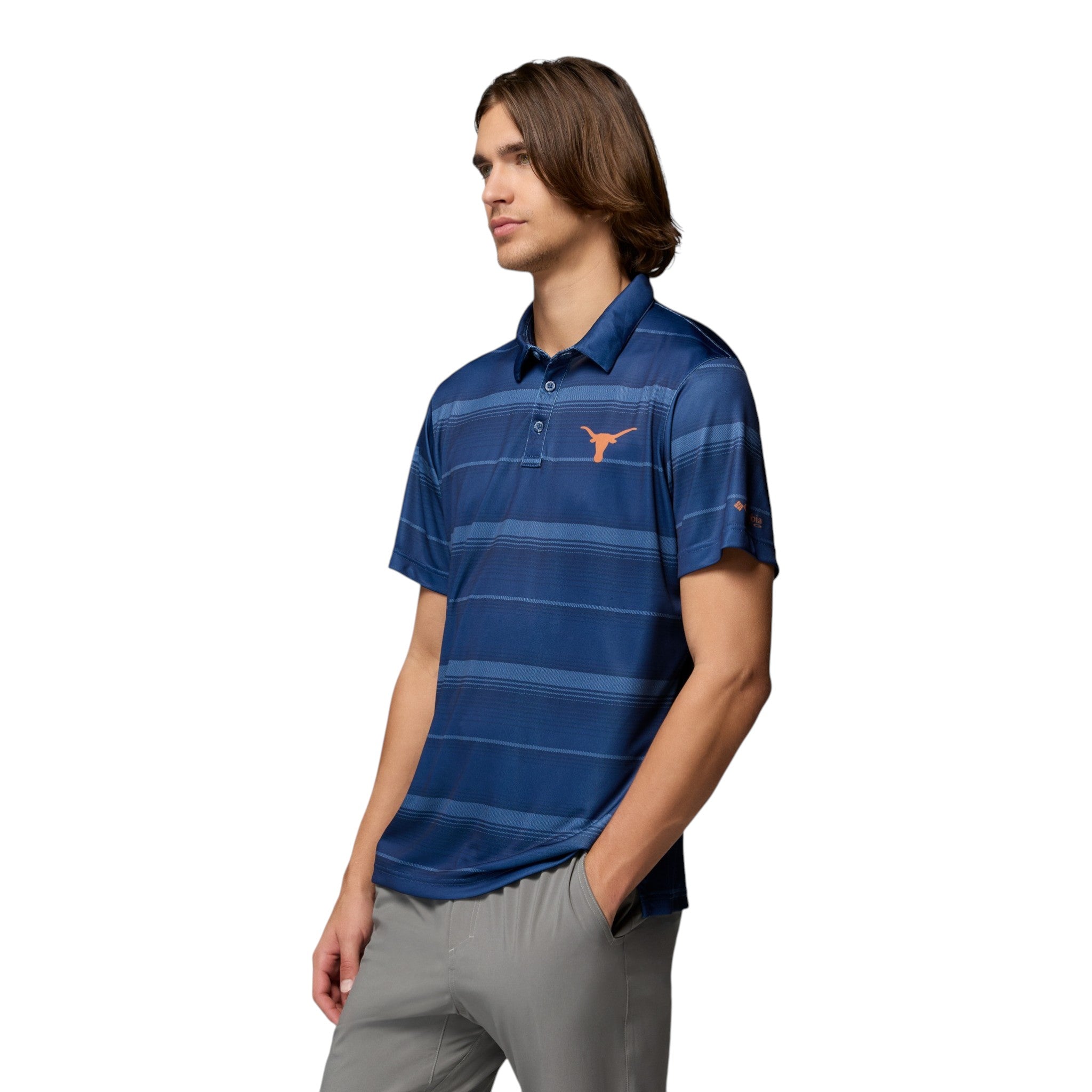 Columbia Texas Longhorns Super Terminal Striped Polo