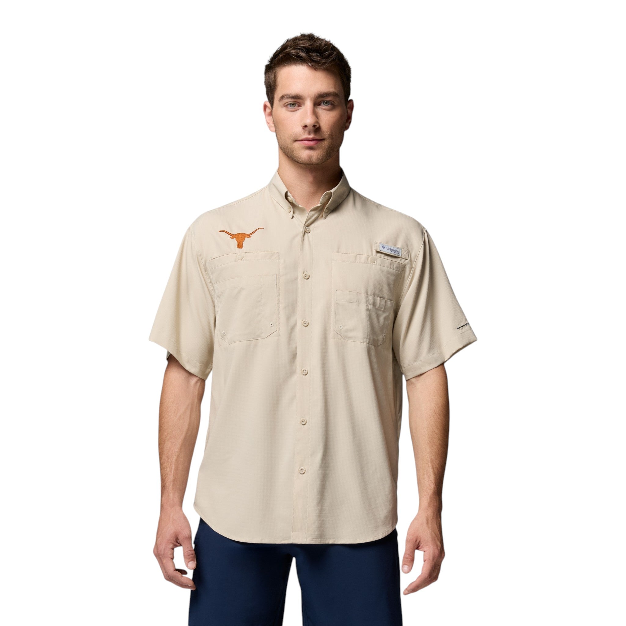 Columbia Texas Longhorns Short Sleeve Fossil Tamiami