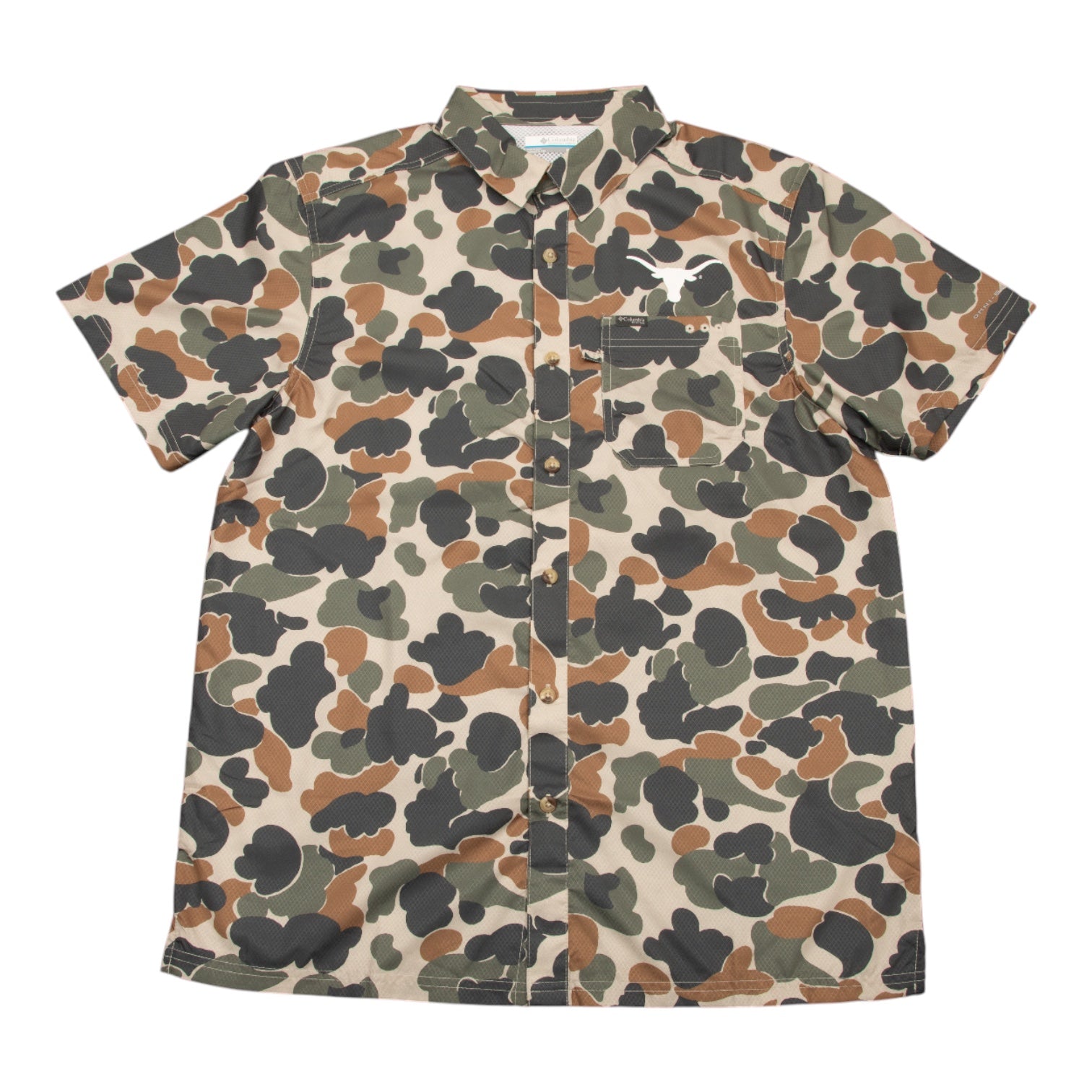 Columbia Texas Longhorns Super Slack Tide Omni-Wick Button-Up Camo Shirt