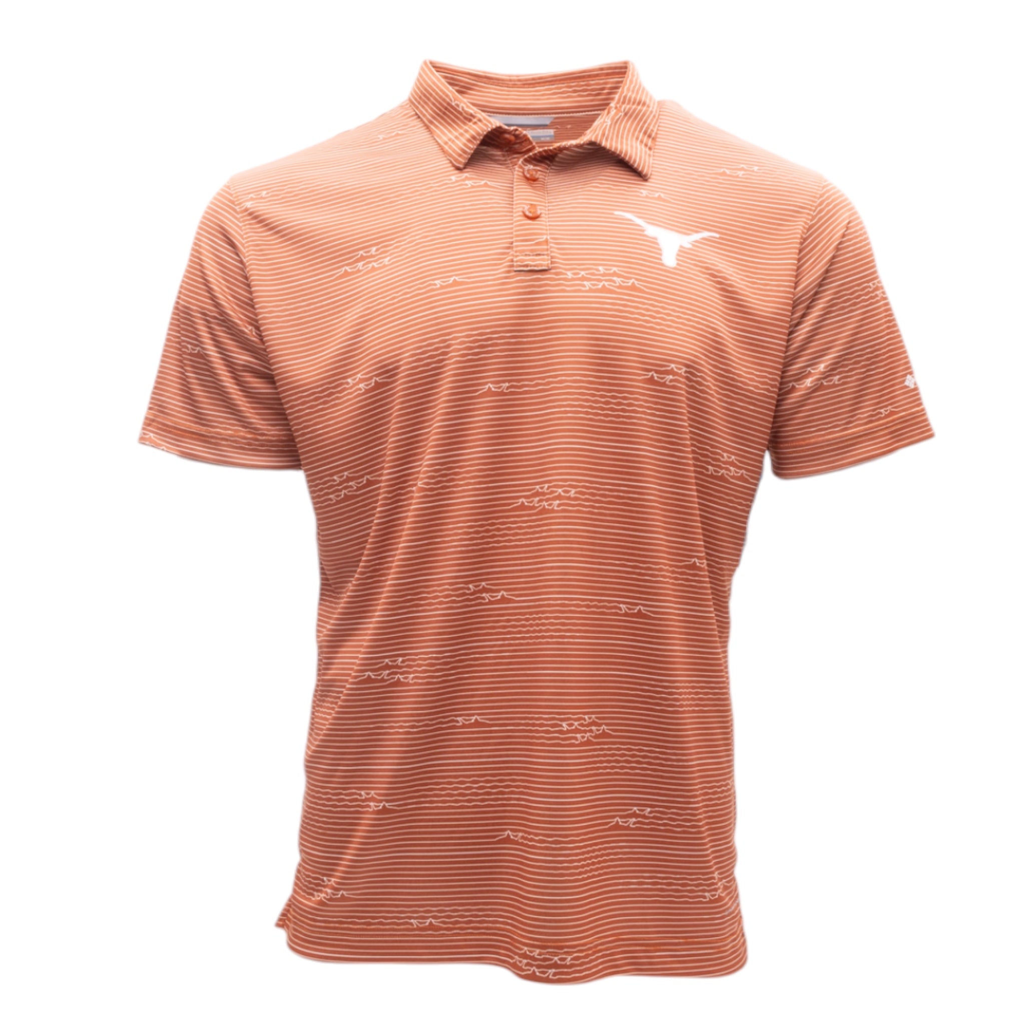 Columbia Texas Longhorns Super Terminal Tackle Stripe Polo Burnt Orange