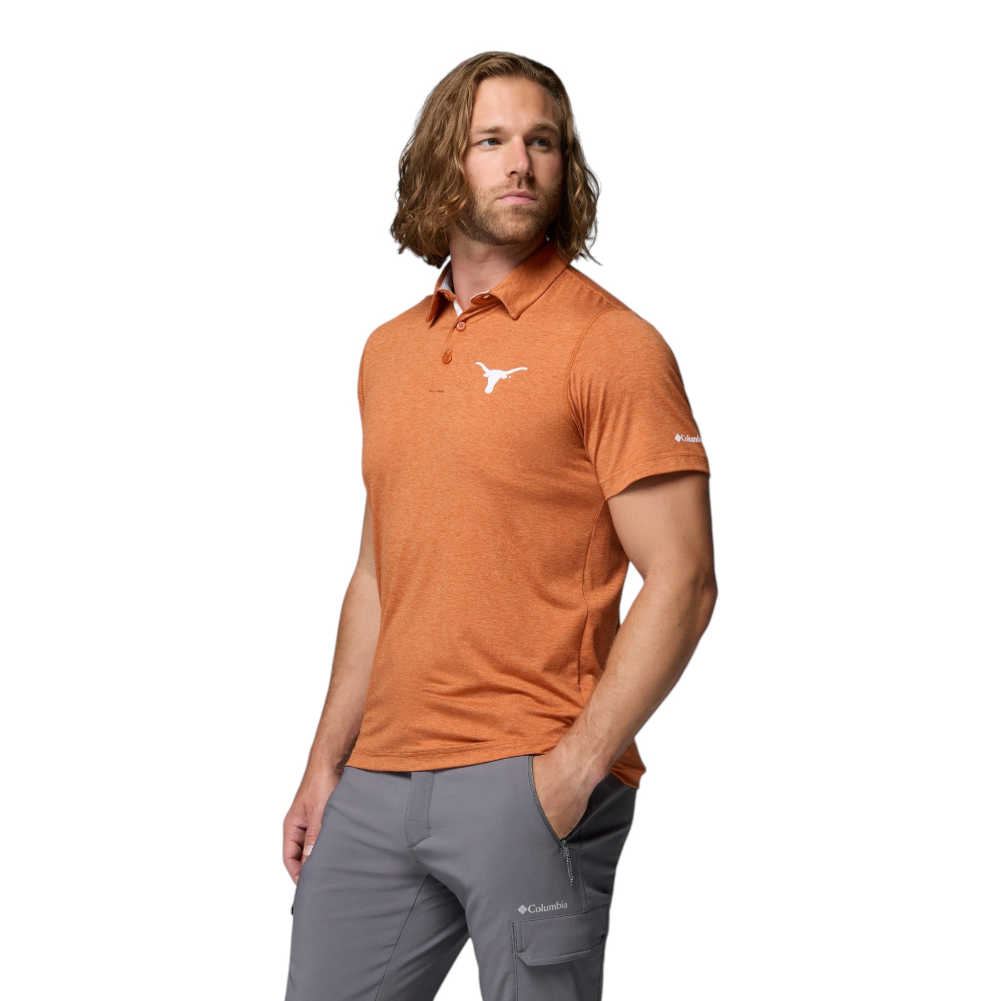 Columbia Texas Longhorns Tech Trail Polo Burnt Orange
