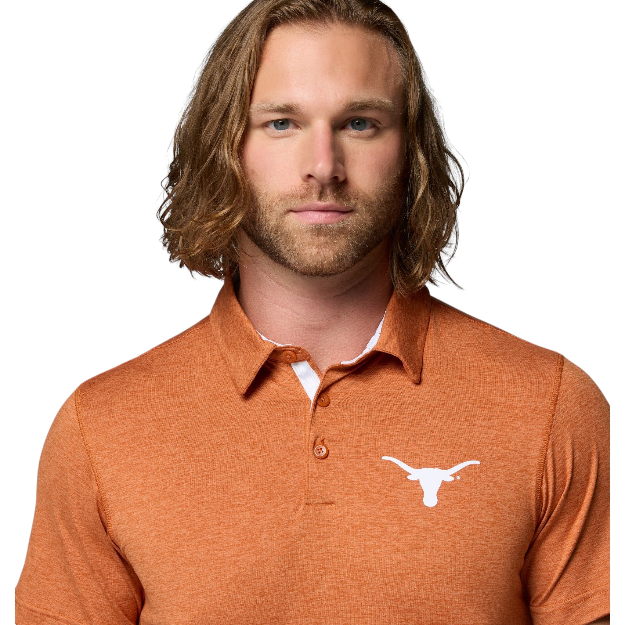 Columbia Texas Longhorns Tech Trail Polo Burnt Orange