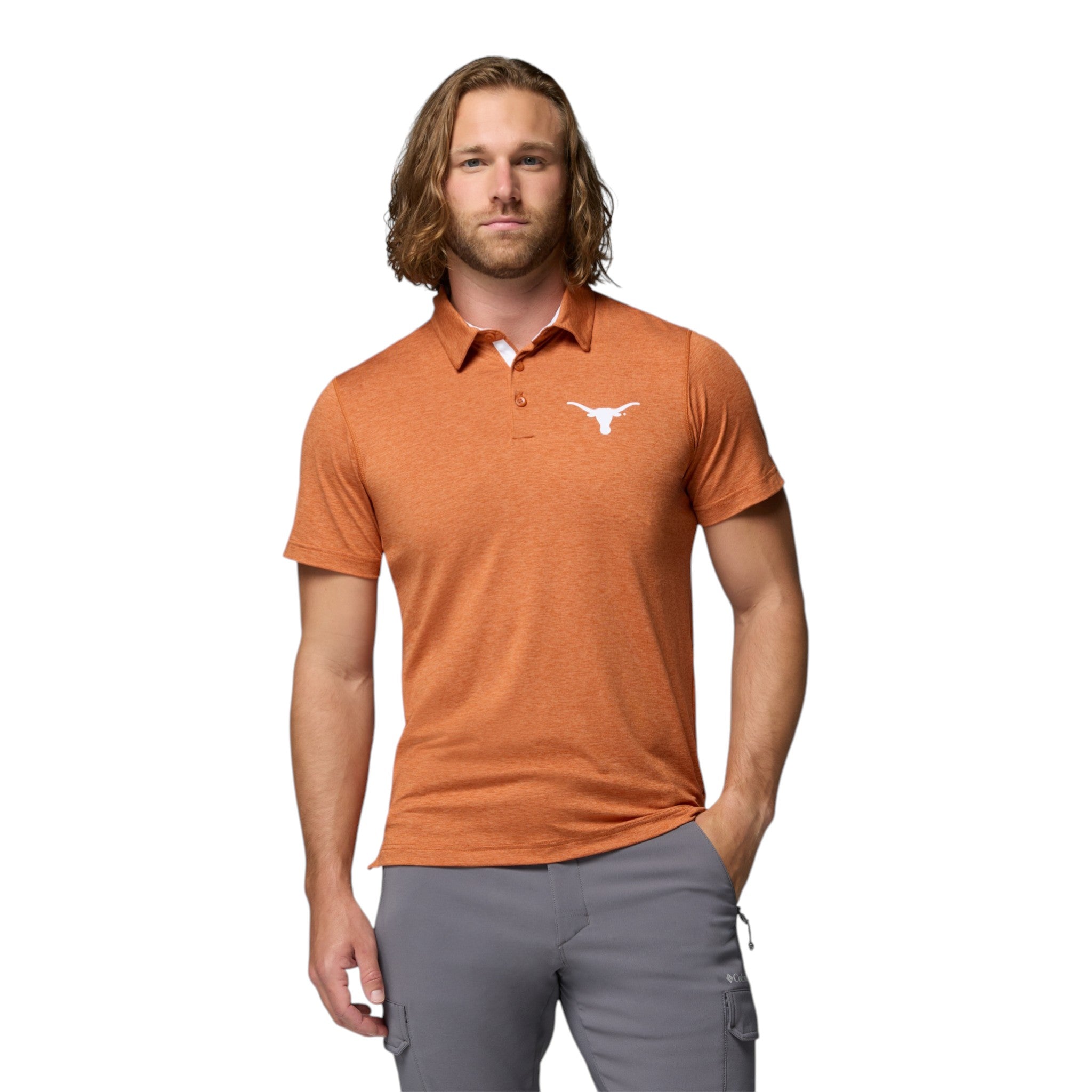 Columbia Texas Longhorns Tech Trail Polo Burnt Orange
