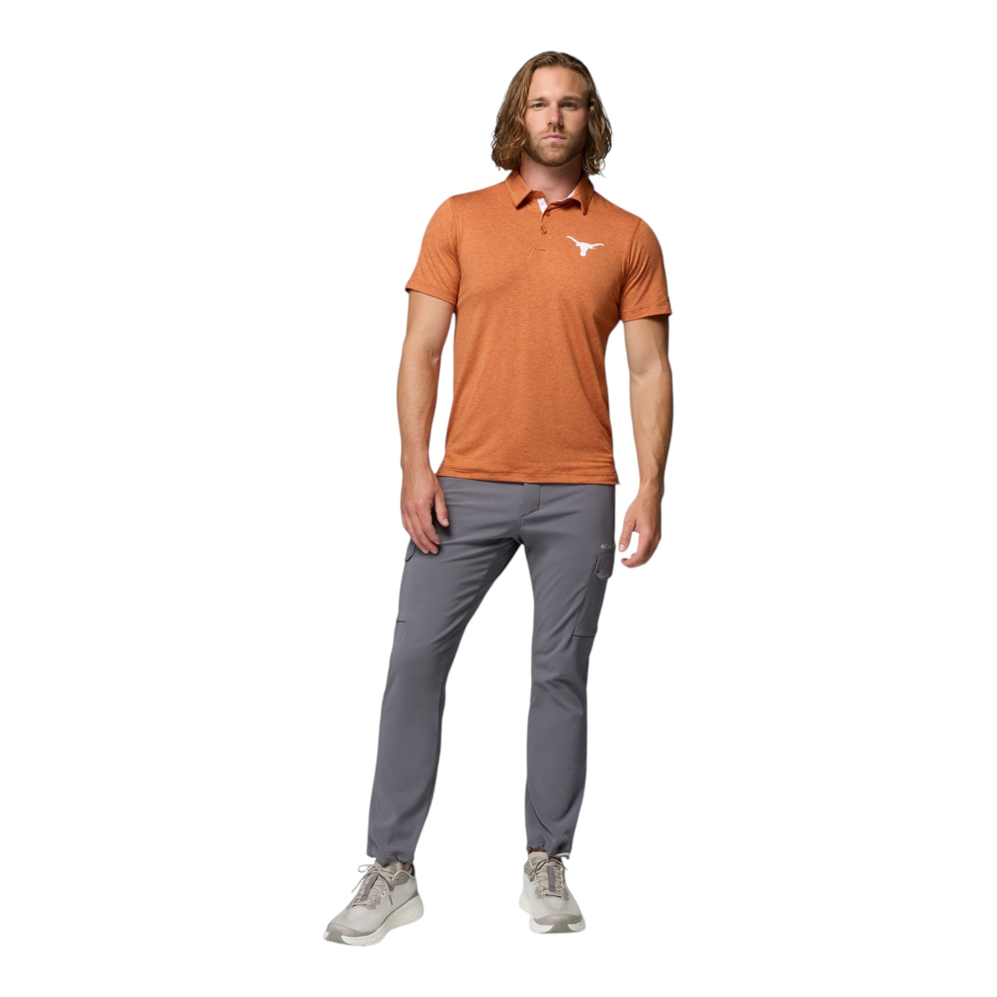 Columbia Texas Longhorns Tech Trail Polo Burnt Orange