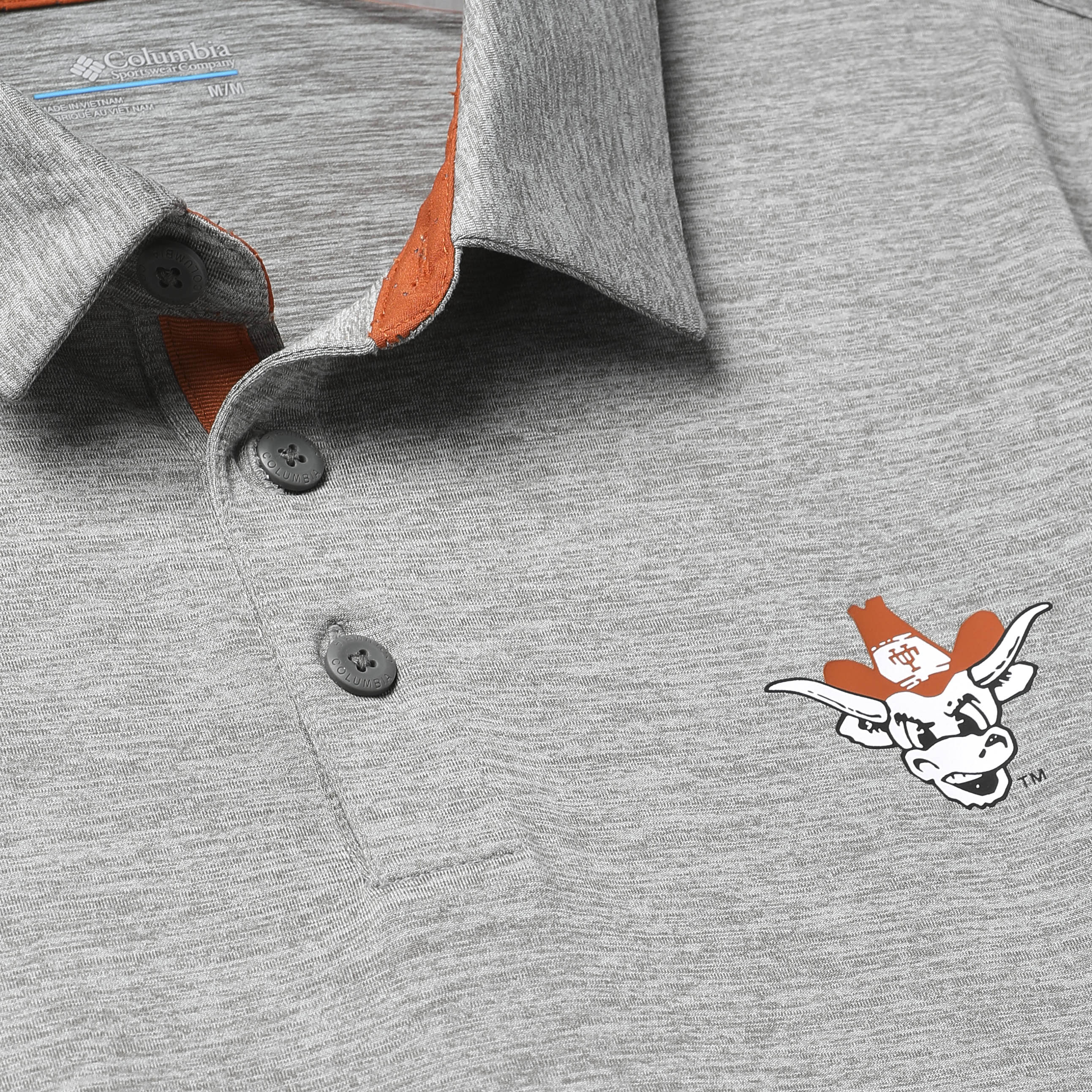 Columbia Texas Longhorns Vault Tech Trail Polo
