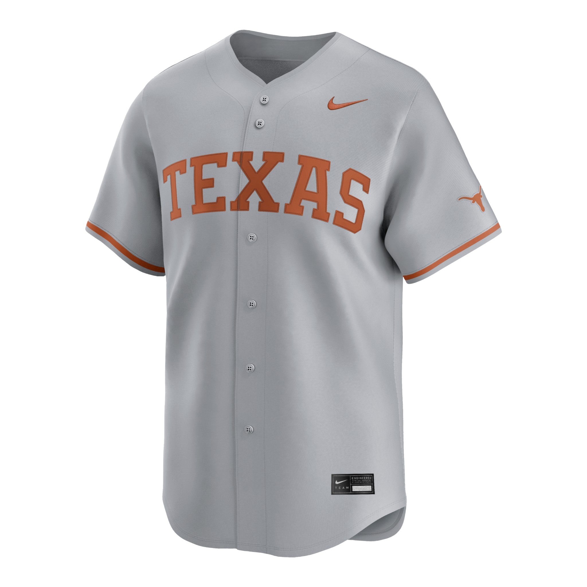 Custom NIL Nike Texas Longhorns Baseball Wolf Grey Jersey